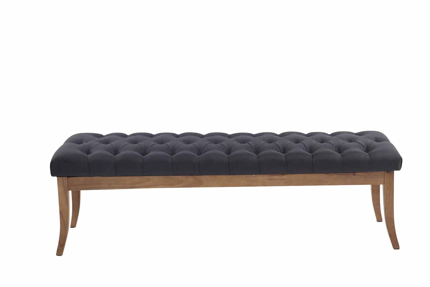 Sitzbank Ramses Stoff antik-hell 150 cm, schwarz