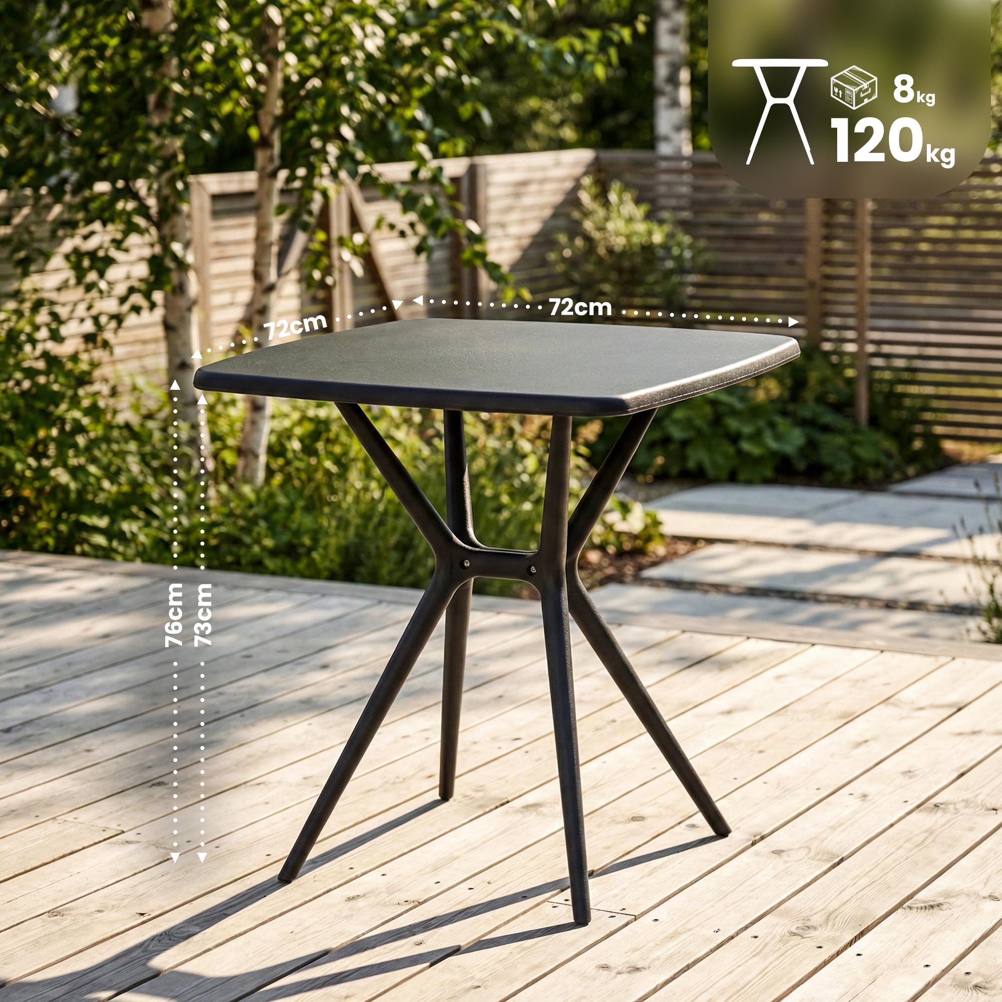 Tisch Becky eckig 72 x 72 cm, schwarz