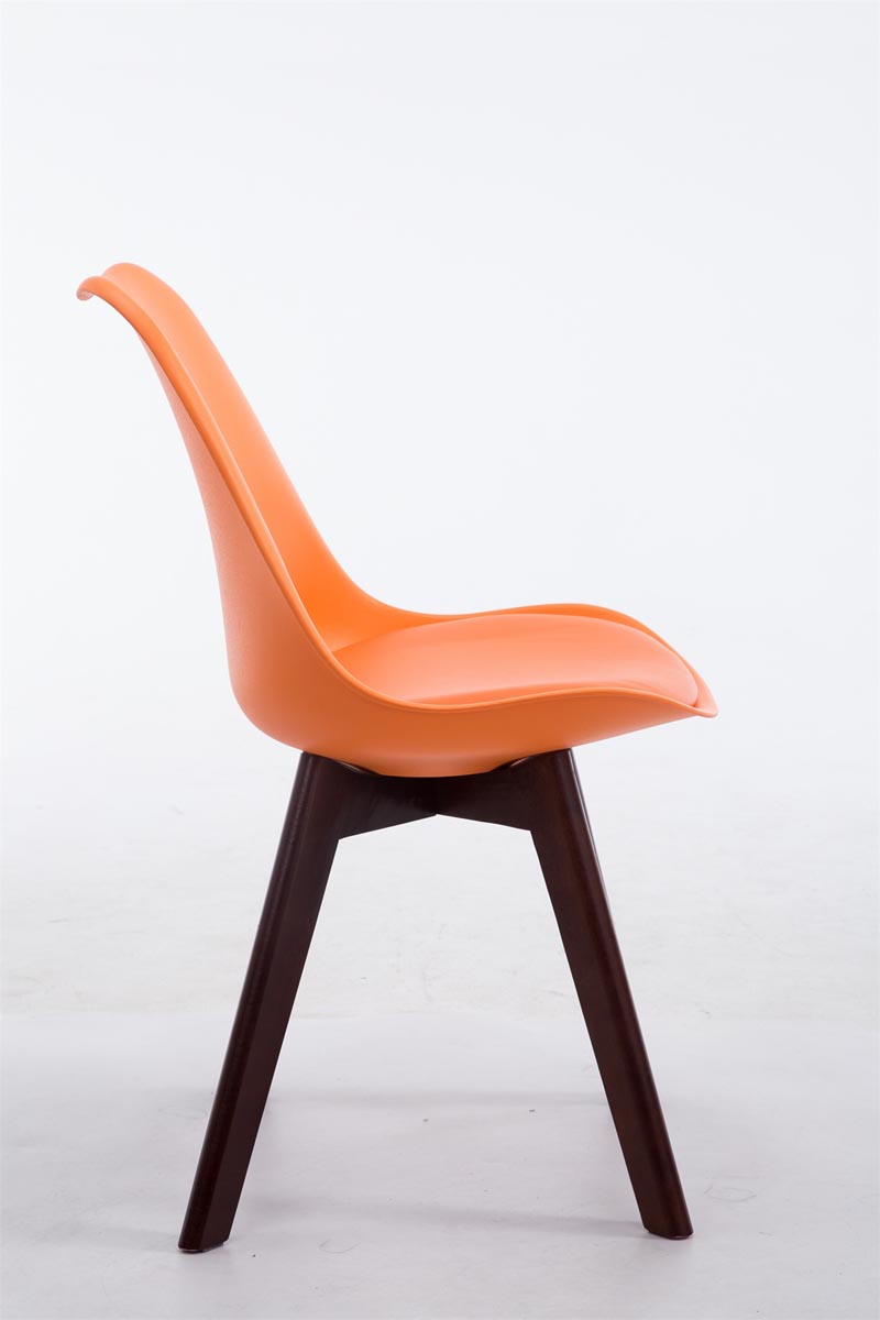 Besucherstuhl Borneo V2 Walnuss Kunstleder, orange