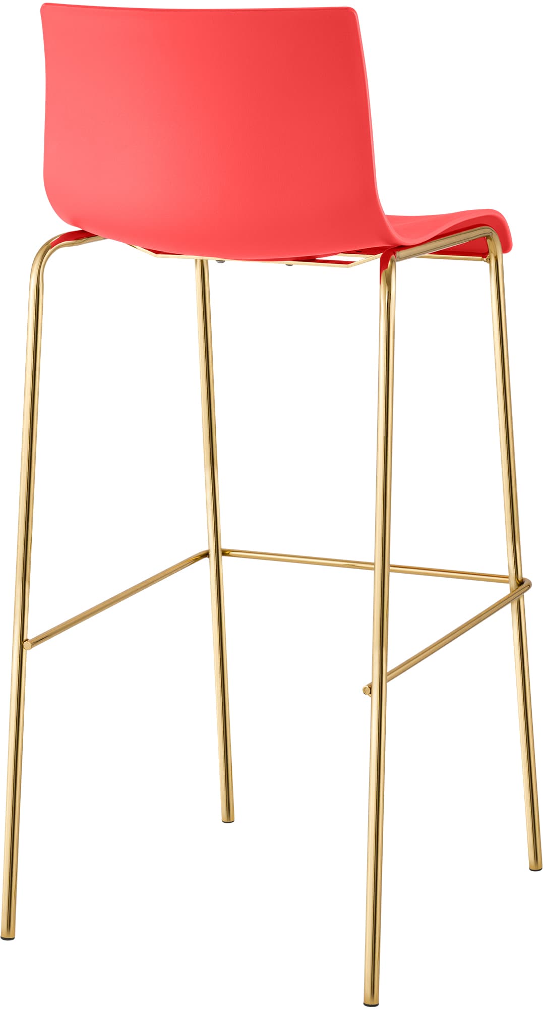 Barhocker Hoover Kunststoff 4-Fuß Gold, rot