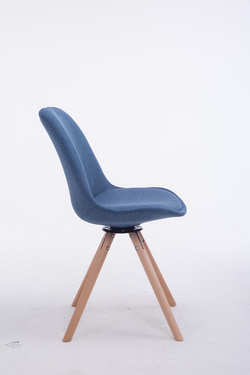 Besucherstuhl Troyes Drehbar Natura Stoff Rund, blau