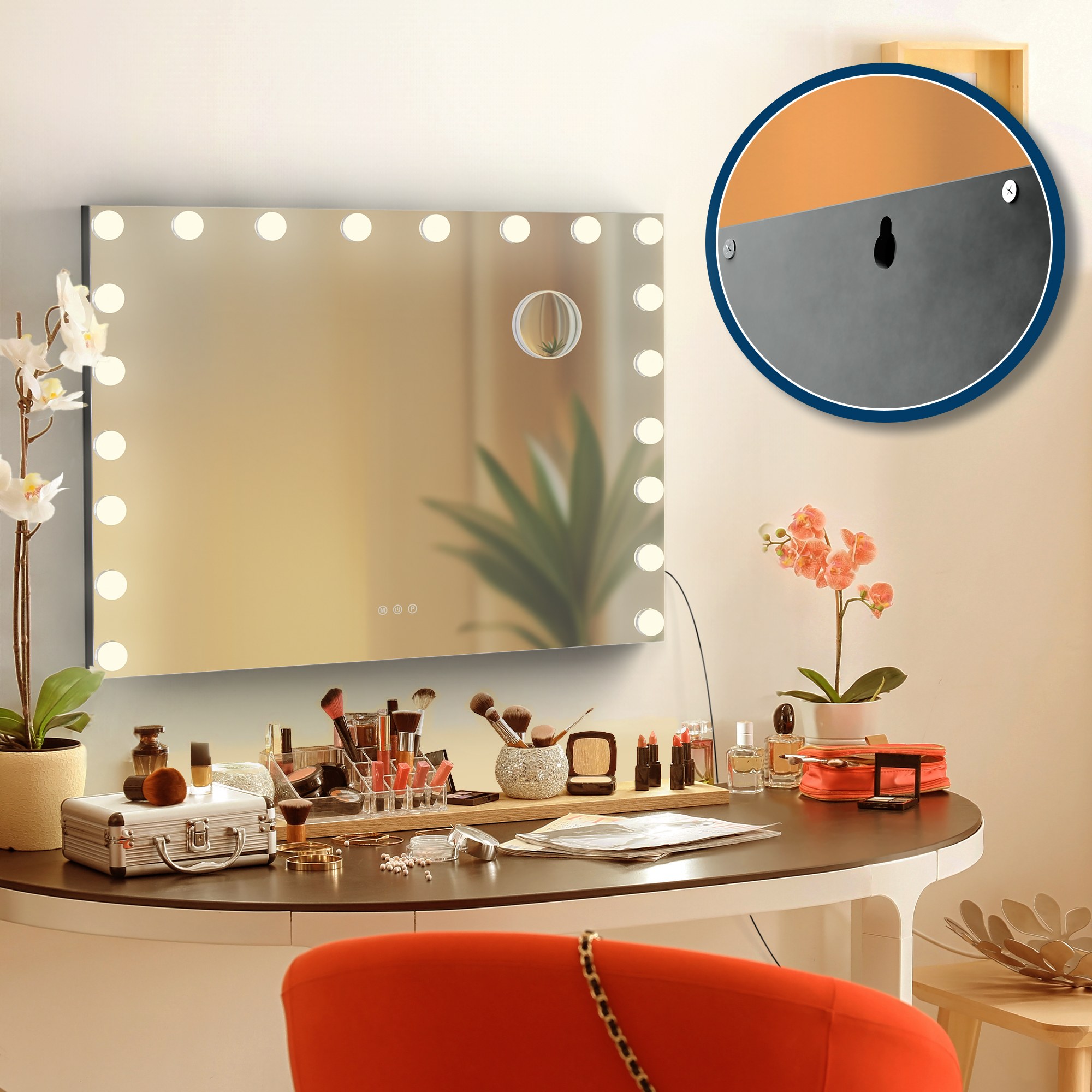 Schminkspiegel Norlina ohne Bluetooth, schwarz