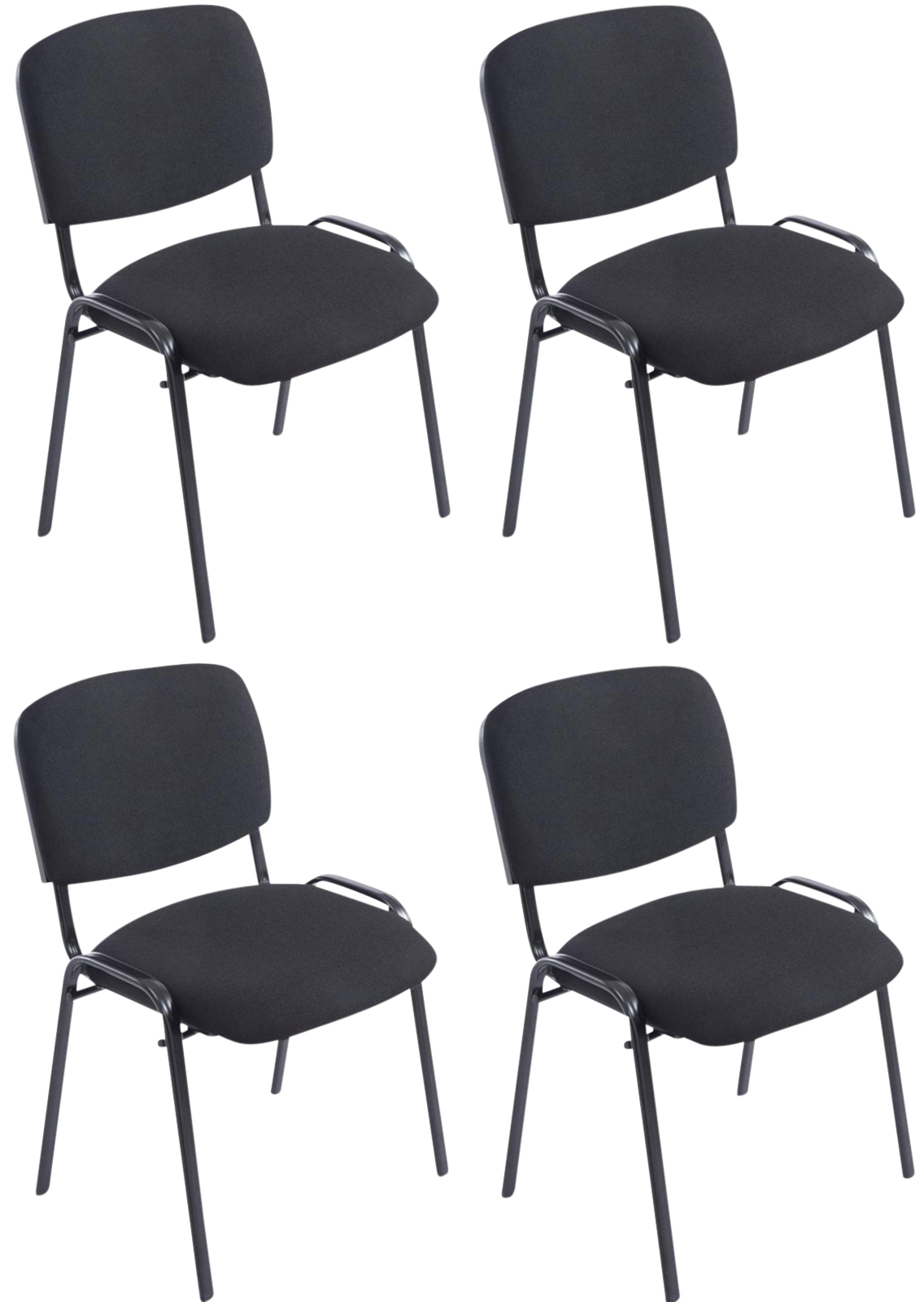 4er Set Stühle XL Ken Stoff, schwarz
