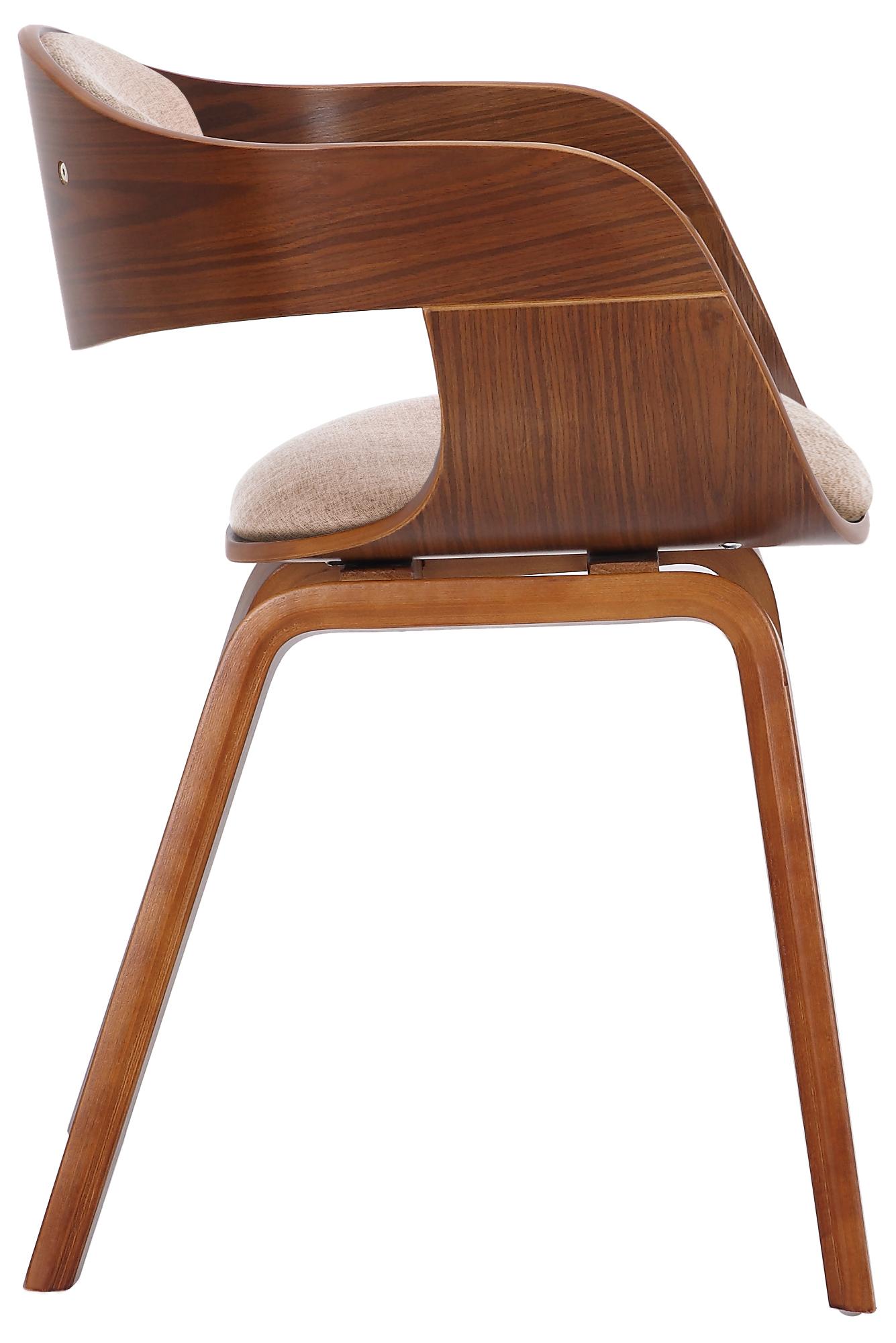 2er Set Stühle Kingston Stoff, walnuss/creme