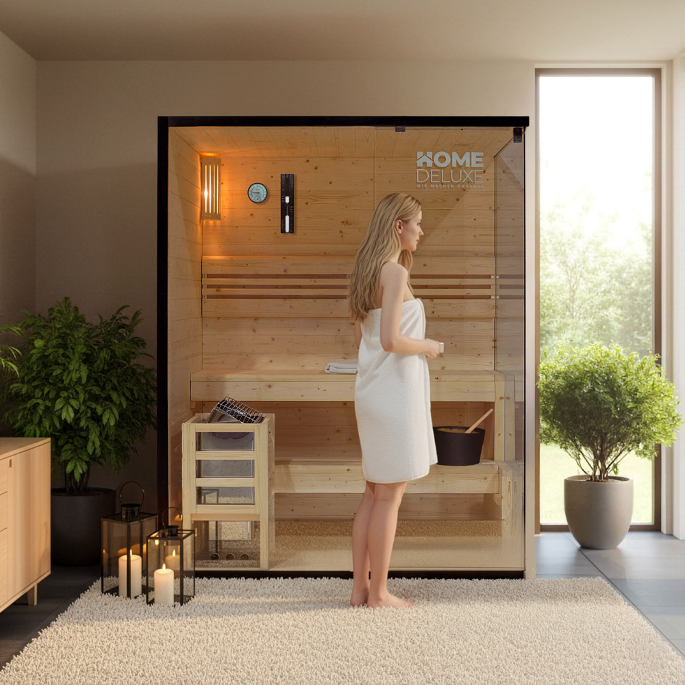 Traditionelle Sauna SHADOW L - 150 x 120 cm für 3 Personen