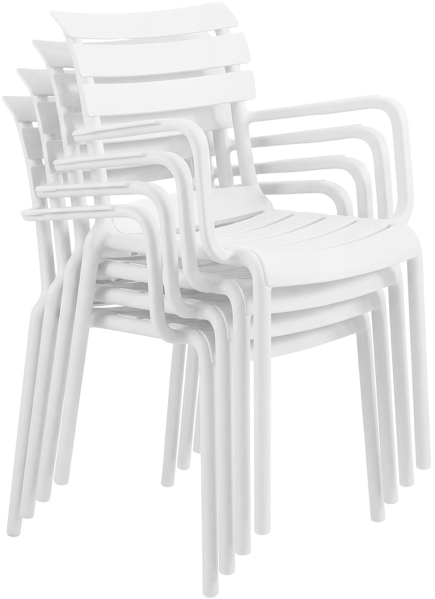 Gartenmöbel-Set Avena mit 4 Stühlen, weiß