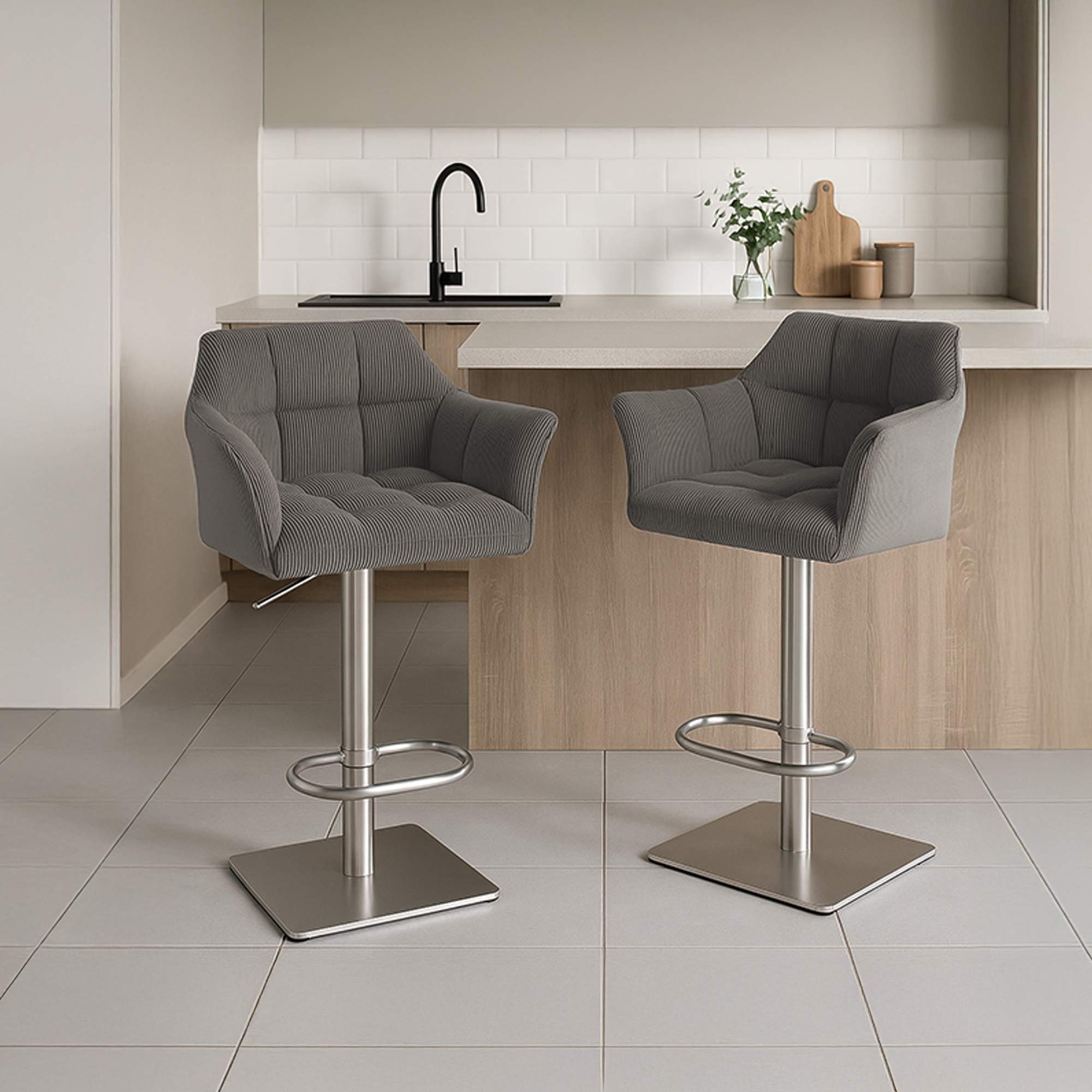 Barhocker Damaso E Cord, taupe