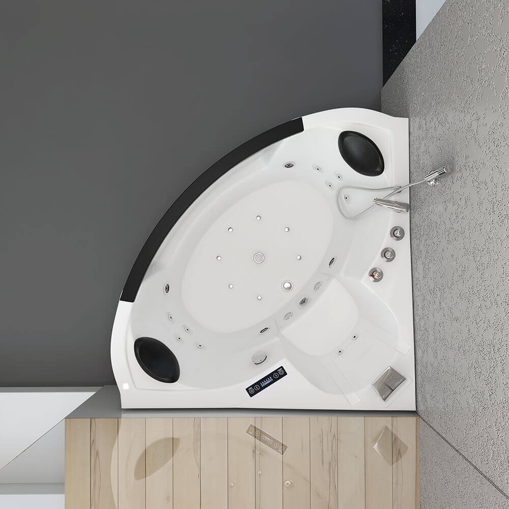 Whirlpool Badewanne mit Lichttherapie LAGUNA L MINI - 135 x 135 cm