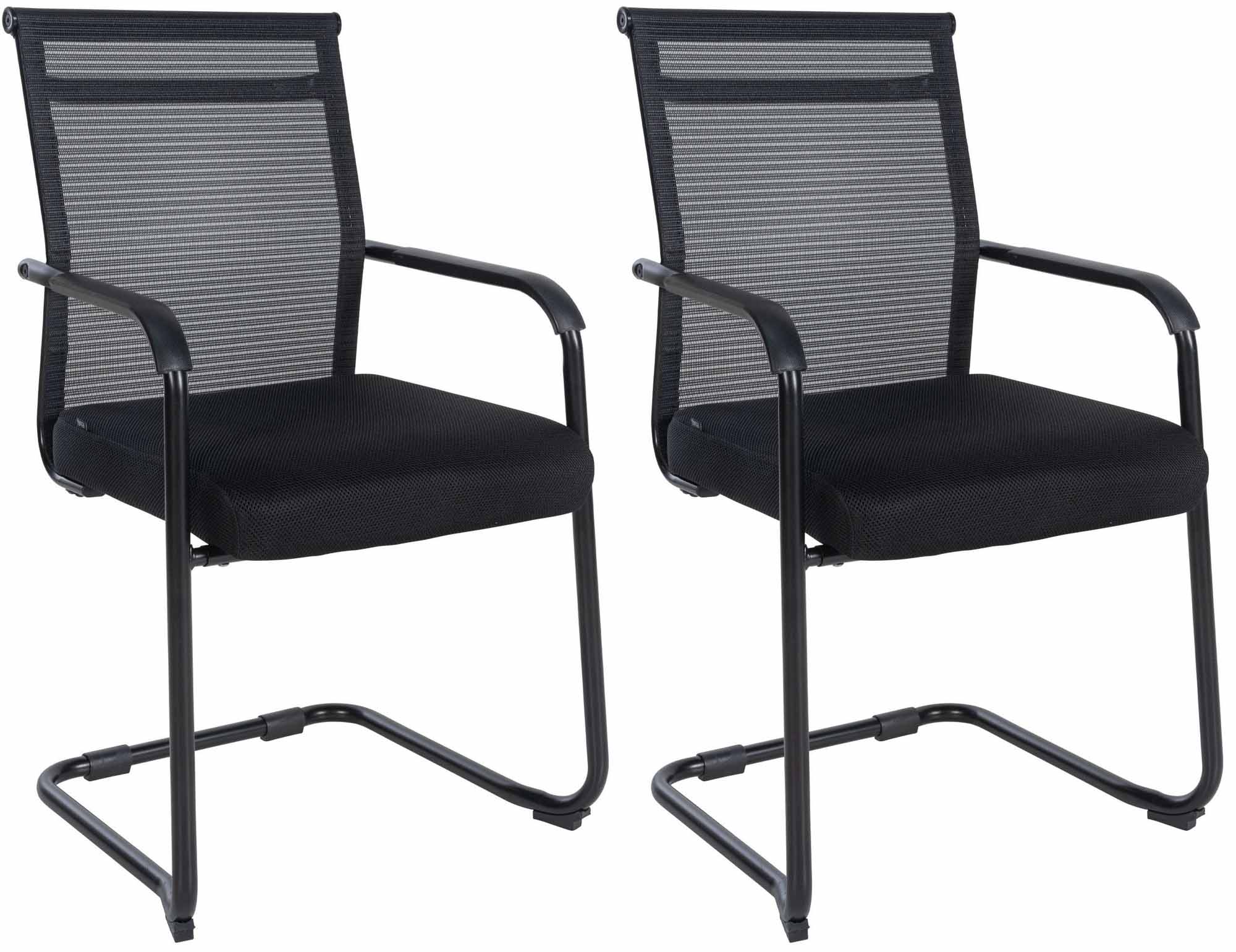 2er Set Besucherstühle Denny, schwarz