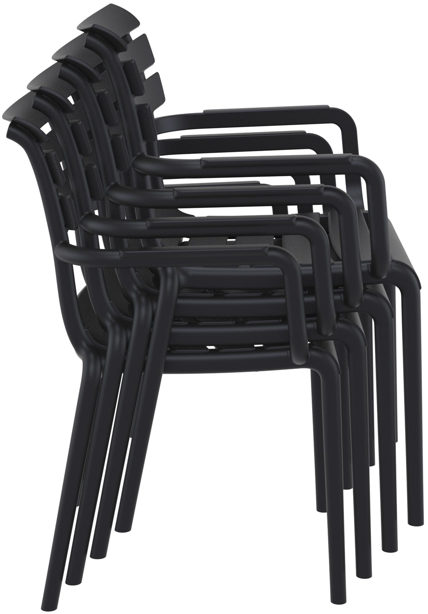 4er Set Stühle Paris, schwarz