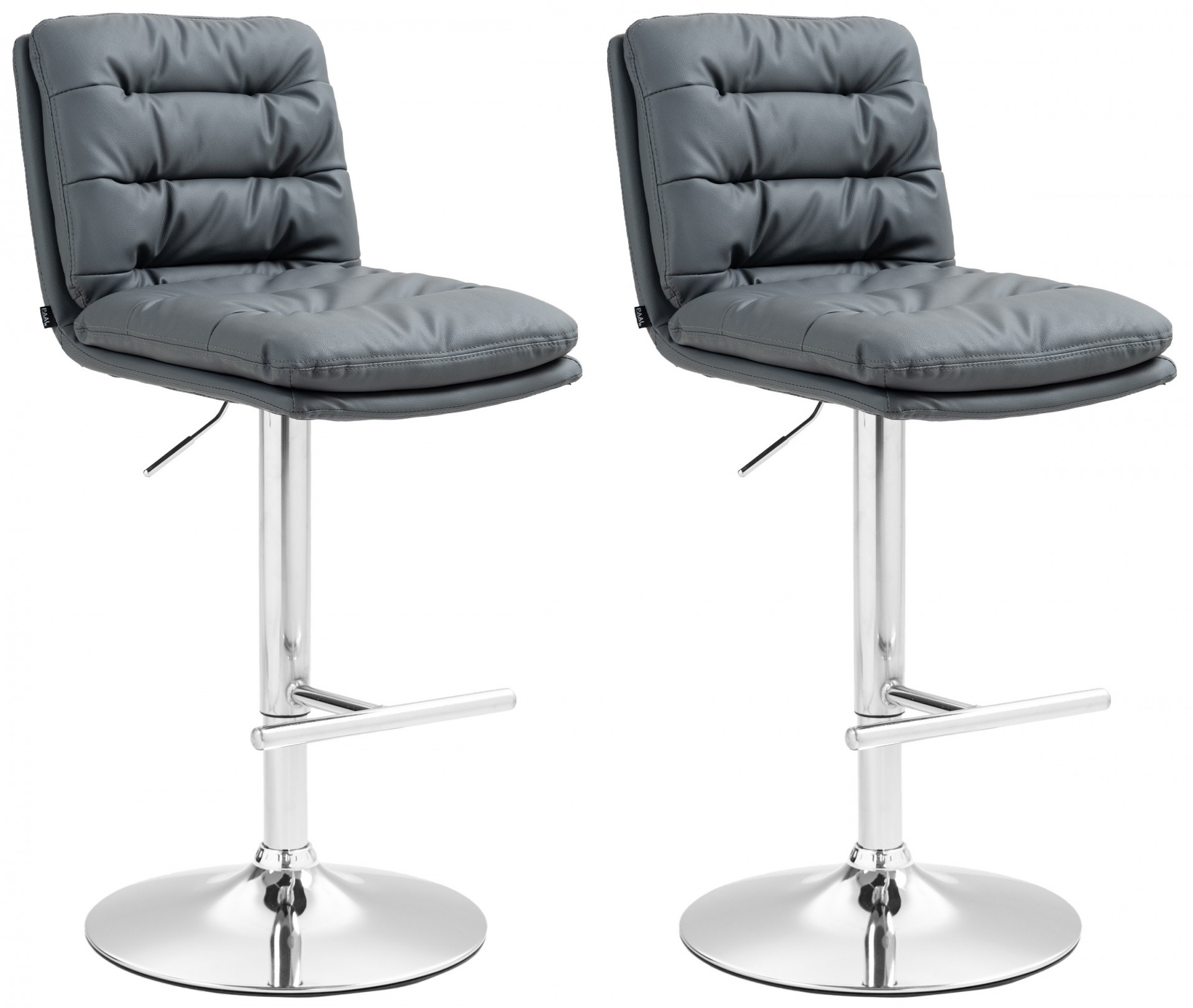 2er Set Barhocker Damar Kunstleder chrom, grau