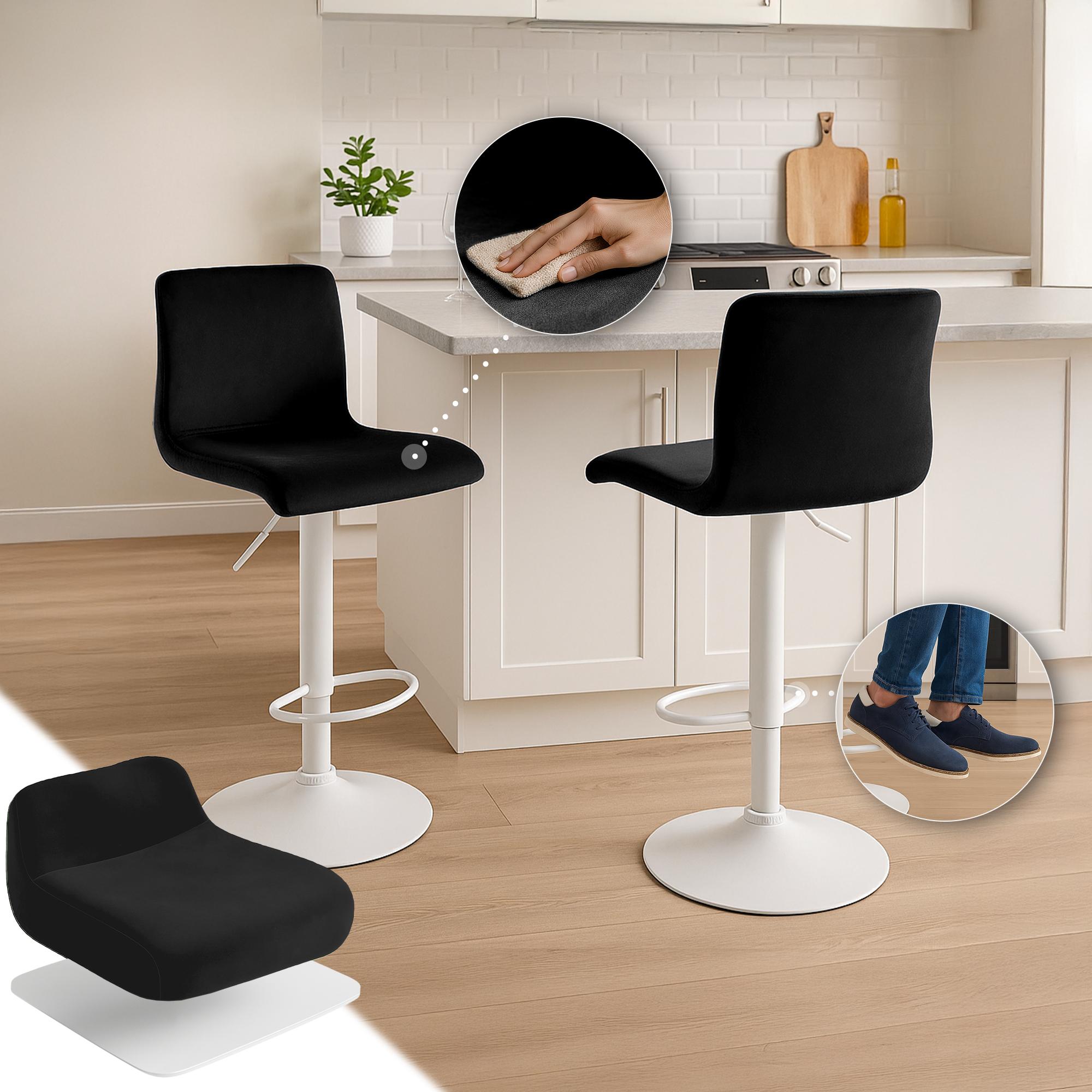 Barhocker Hoover Samt W, schwarz