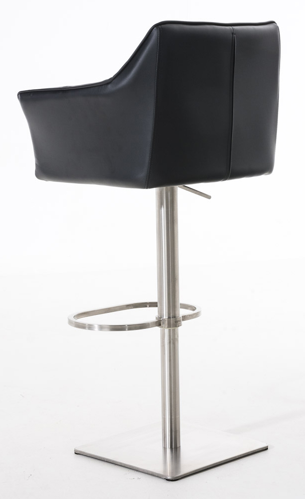 2er Set Barhocker Damaso Kunstleder edelstahl, schwarz