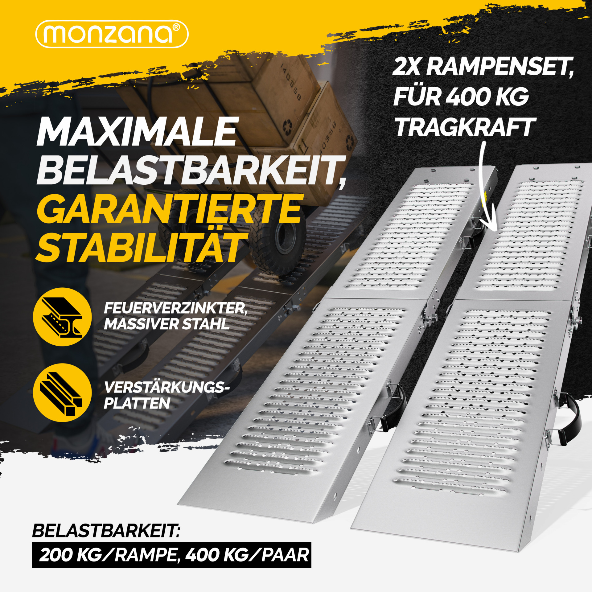 Auffahrrampe 2er-Set 400kg klappbar
