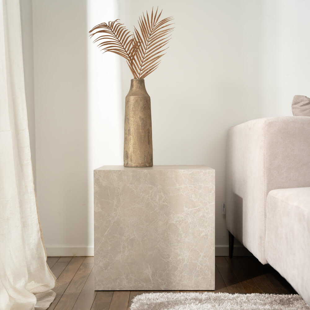 Couchtisch Marmor AMIRI M - 50 x 50 cm Beige
