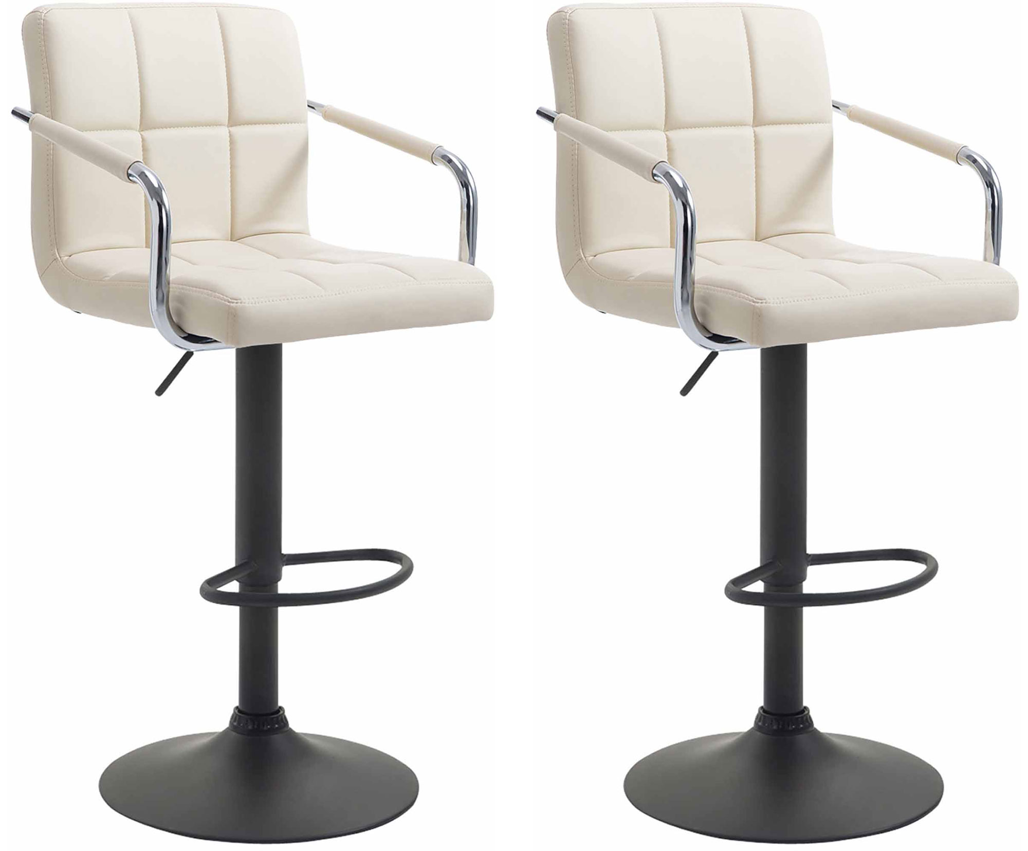 2er Set Barhocker Lucy V2 schwarz, creme