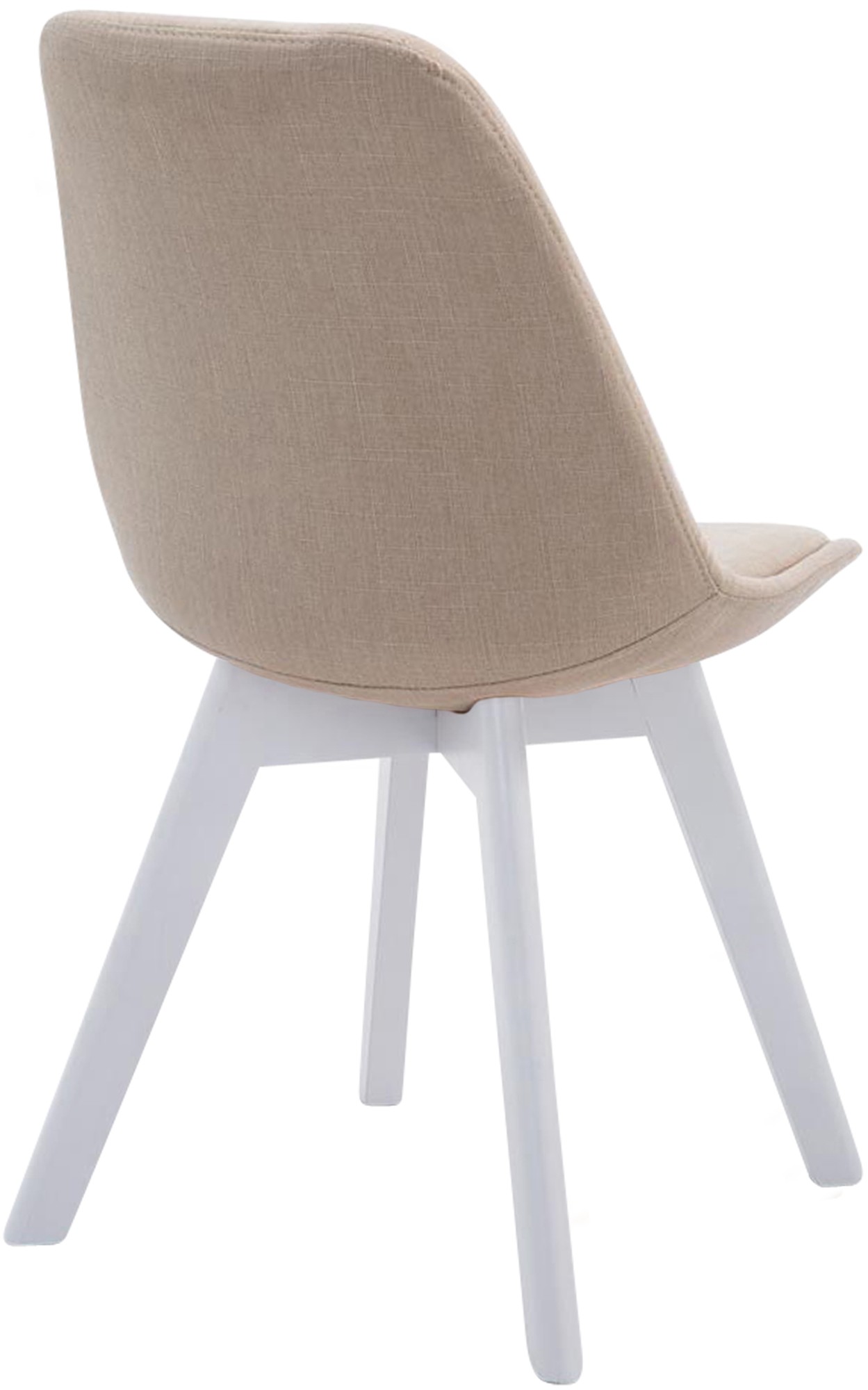 Besucherstuhl Borneo V2 Weiß Stoff, creme