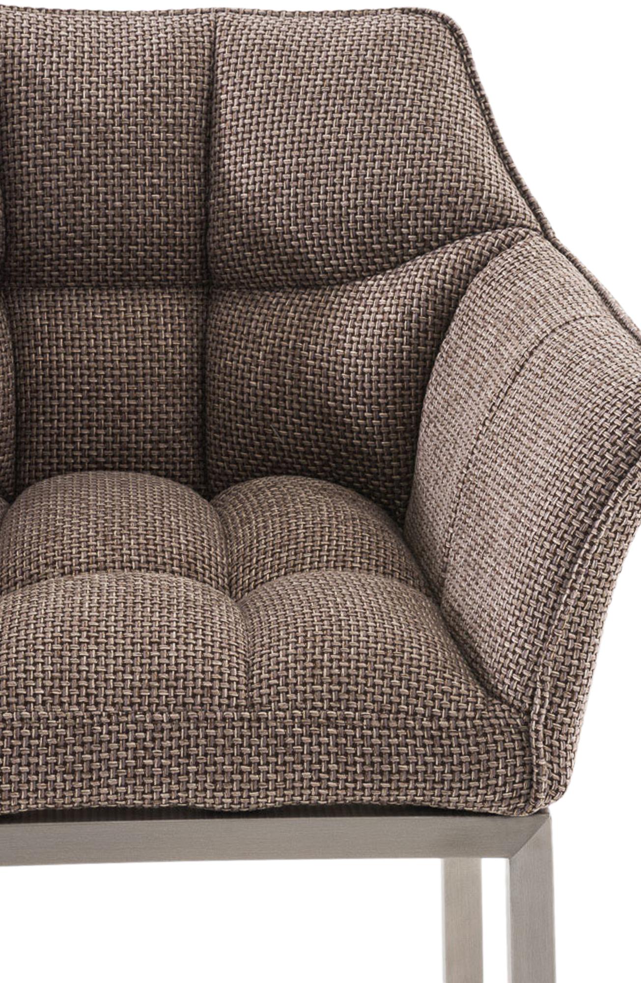 Barhocker Damaso E Stoff mit 4-Fuß Gestell, terrabraun