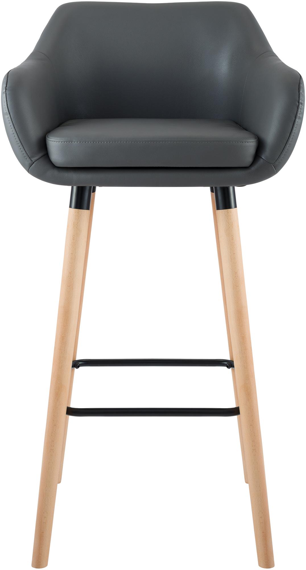 2er Set Barhocker Grant Kunstleder, grau