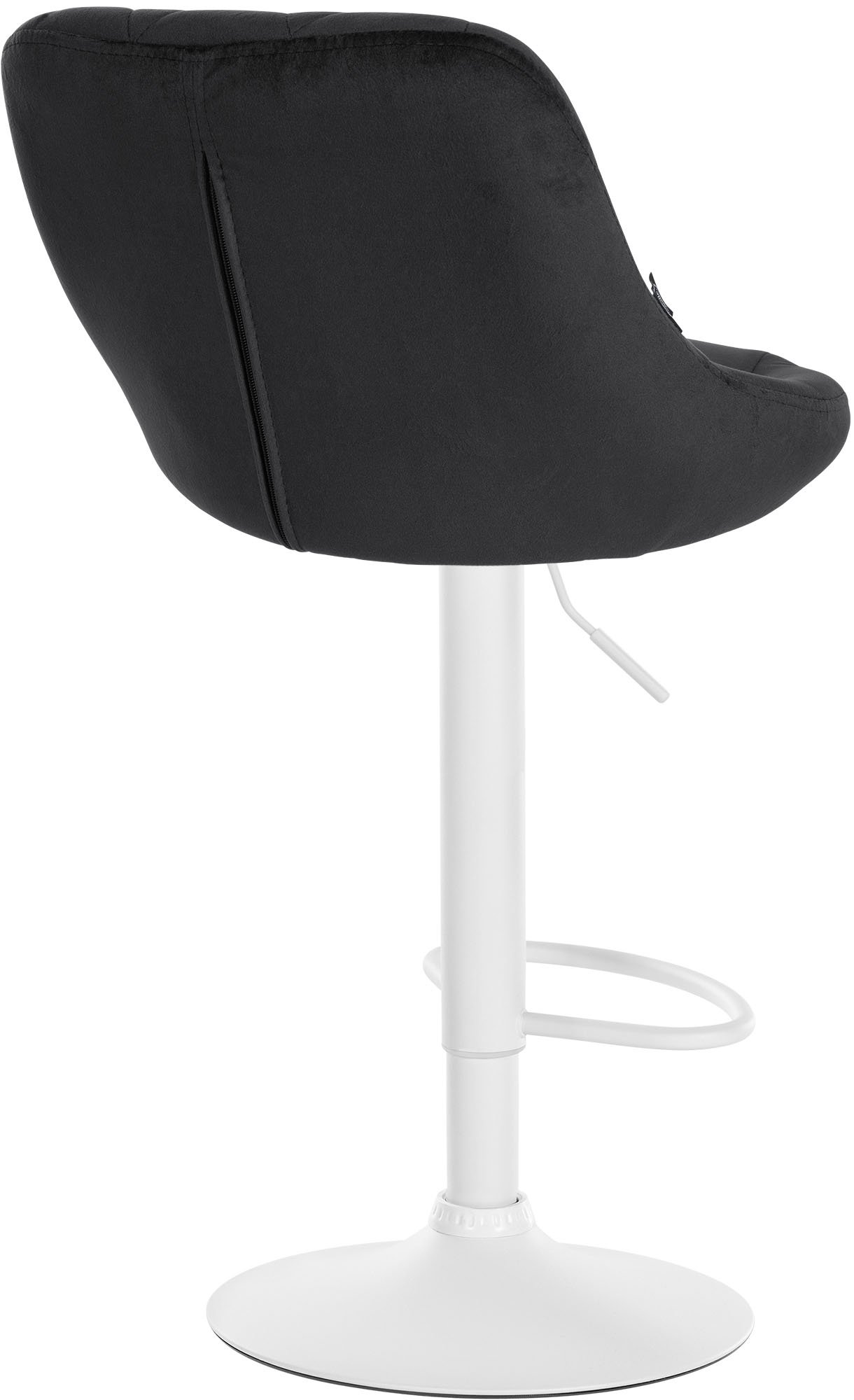 2er Set Barhocker Lazio Samt weiß, schwarz
