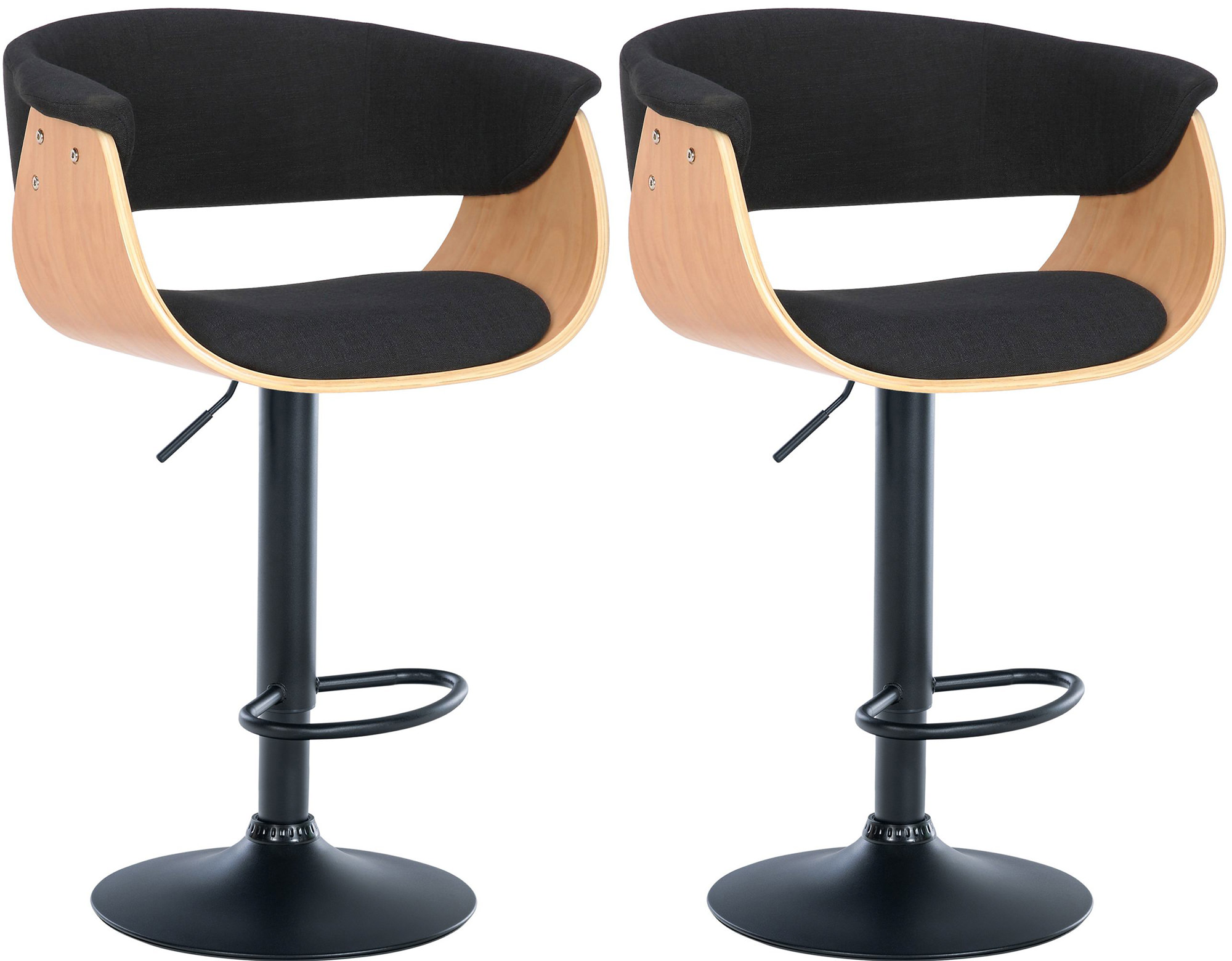 2er Set Barhocker Vestal Stoff, natura/schwarz