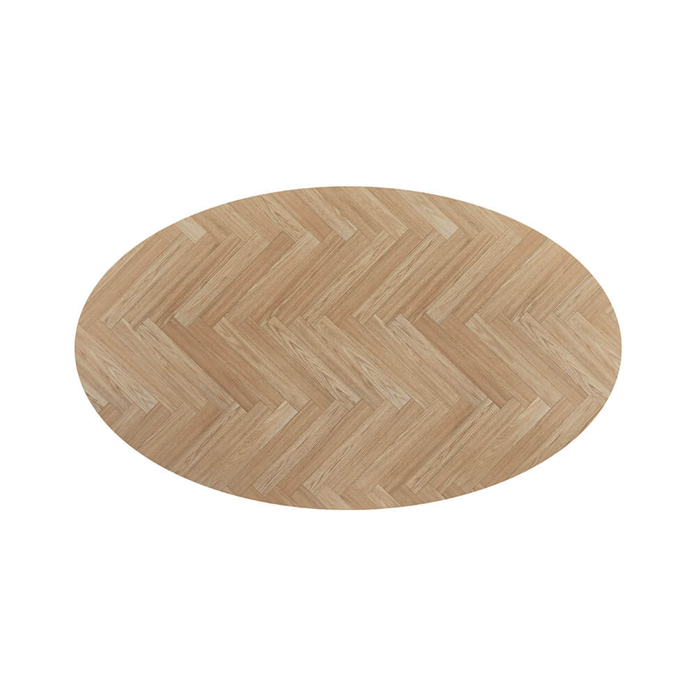 Couchtisch Oval NOVARIS - 110 x 66 cm Fishbone Oak