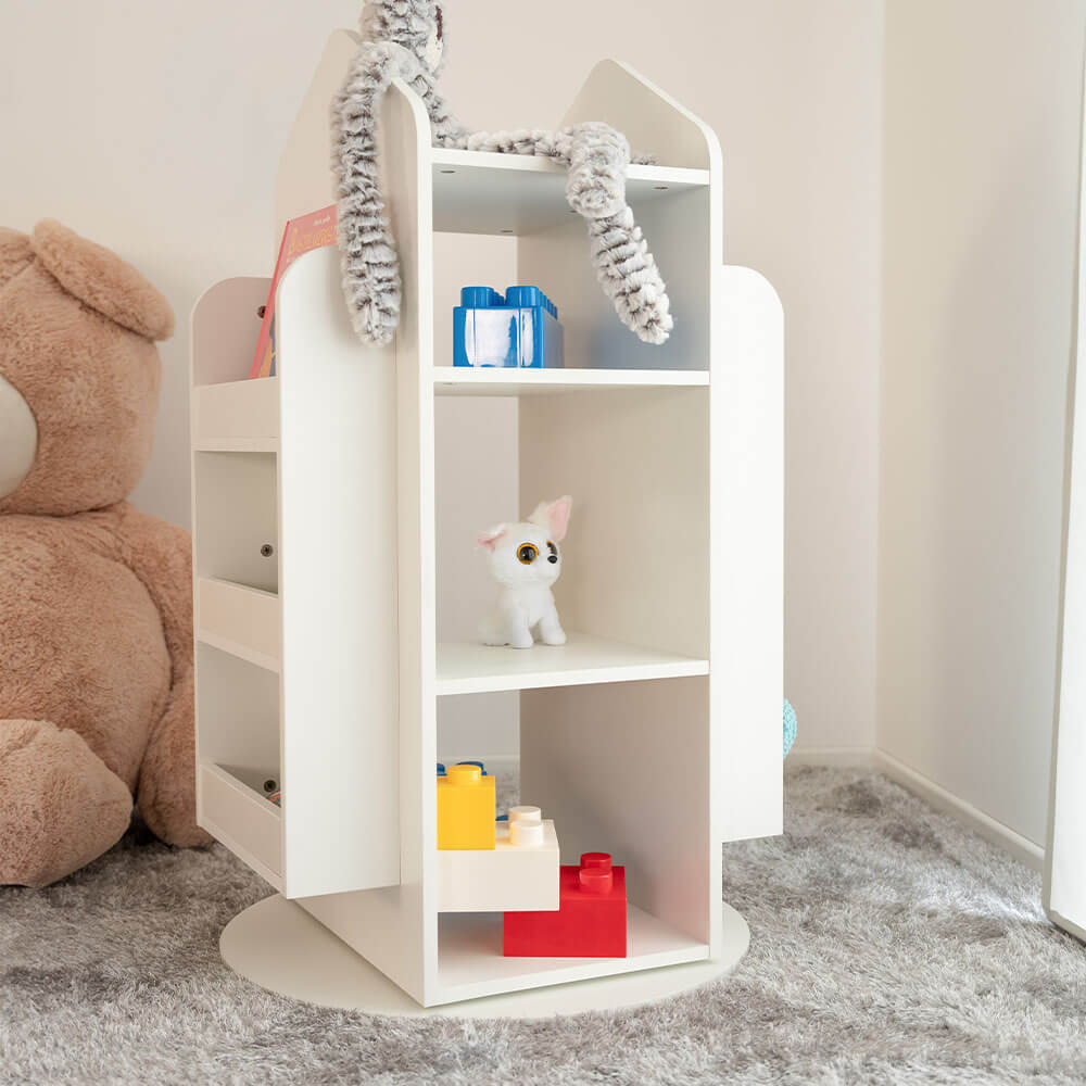 Kinderregal drehbar JUNA - 60 x 60 cm Weiß