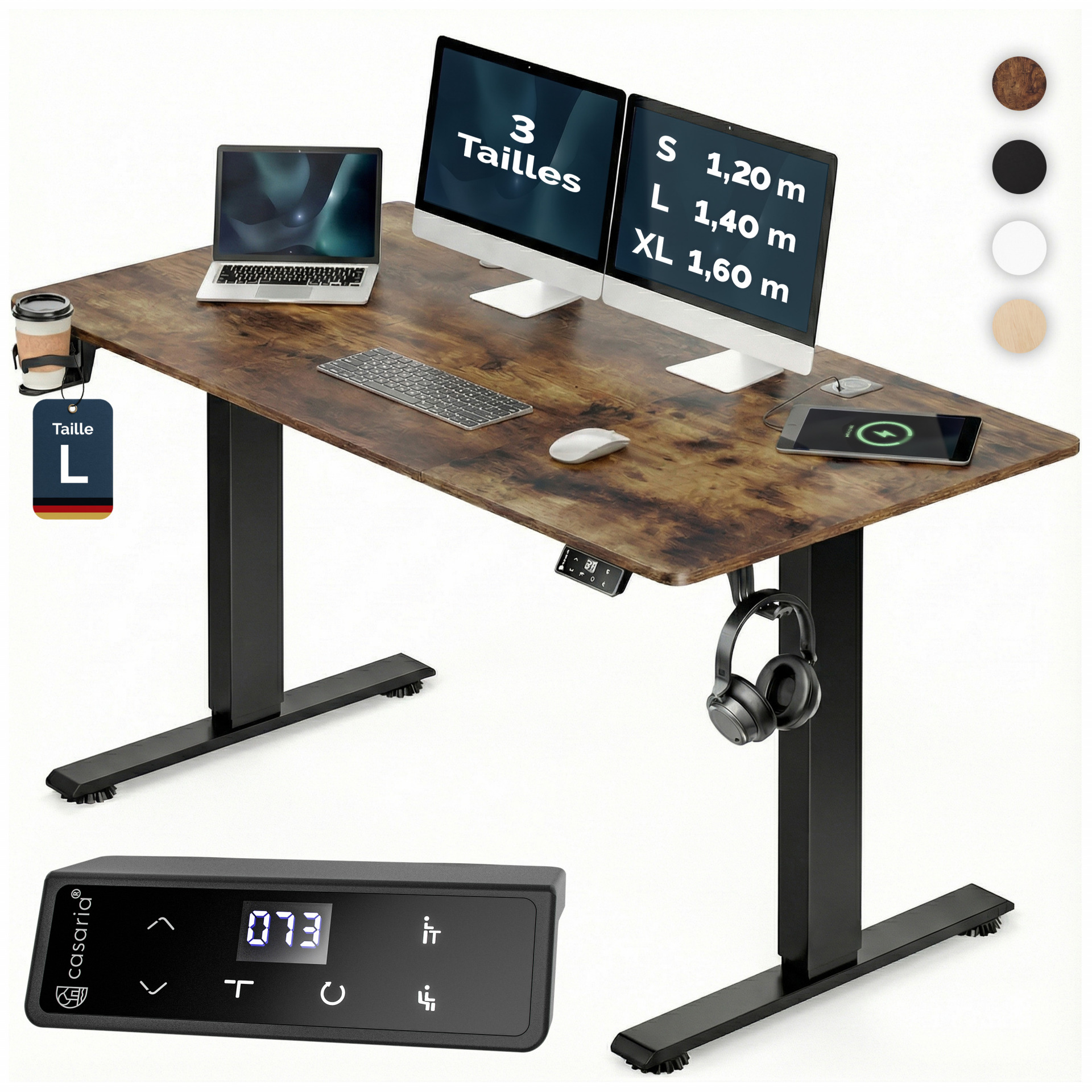 Höhenverstellbarer Schreibtisch Braun 140x60x72-117cm