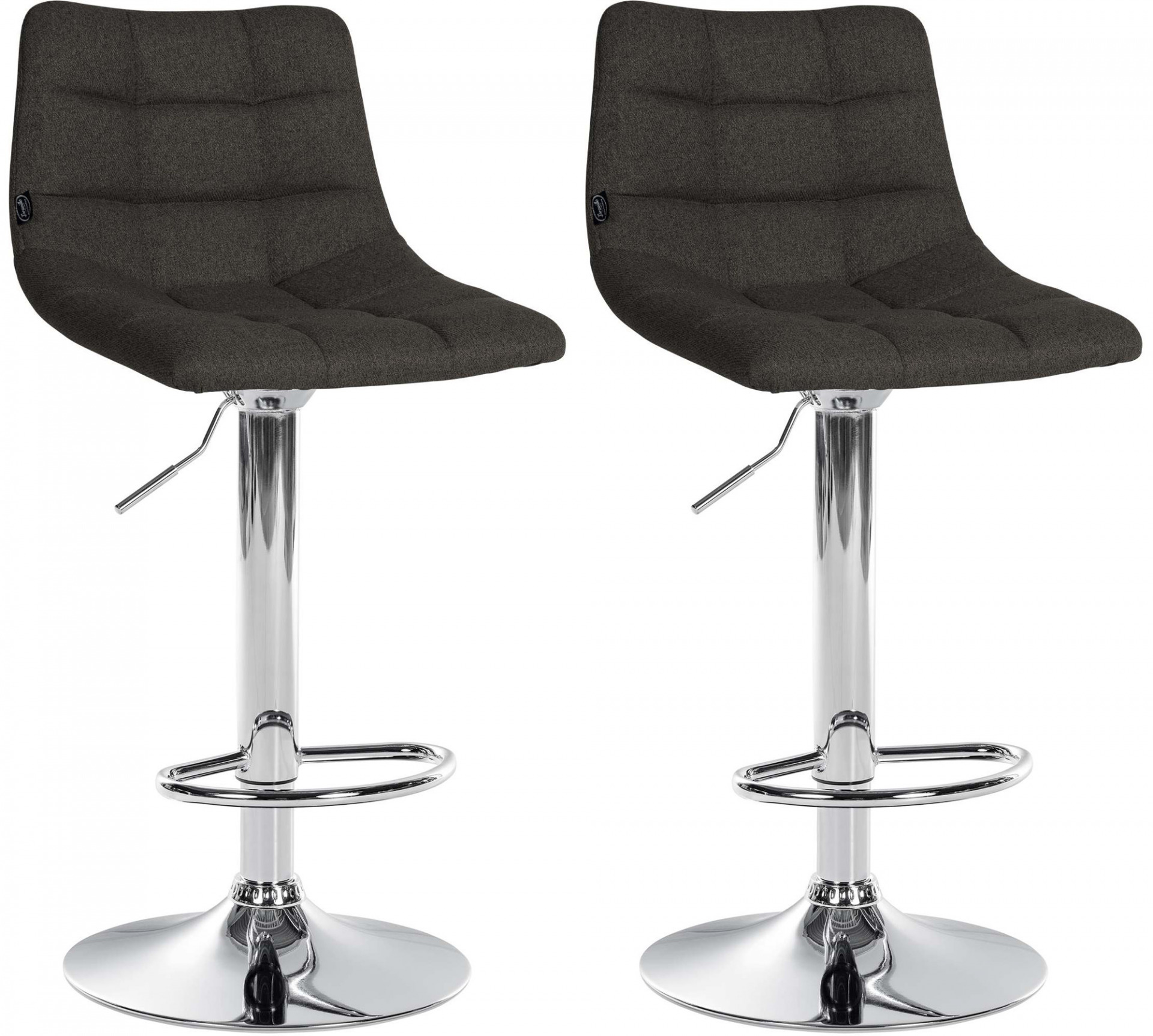 2er Set Barhocker Jerry Stoff chrom, dunkelgrau
