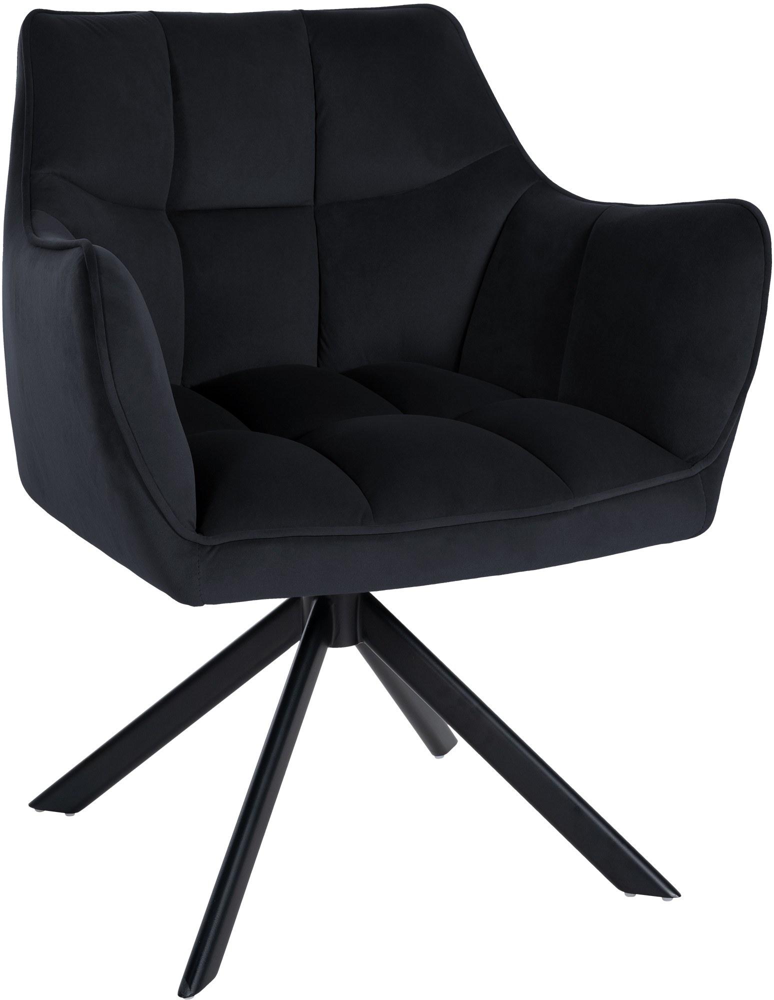Esszimmerstuhl Swing Samt schwarz, schwarz