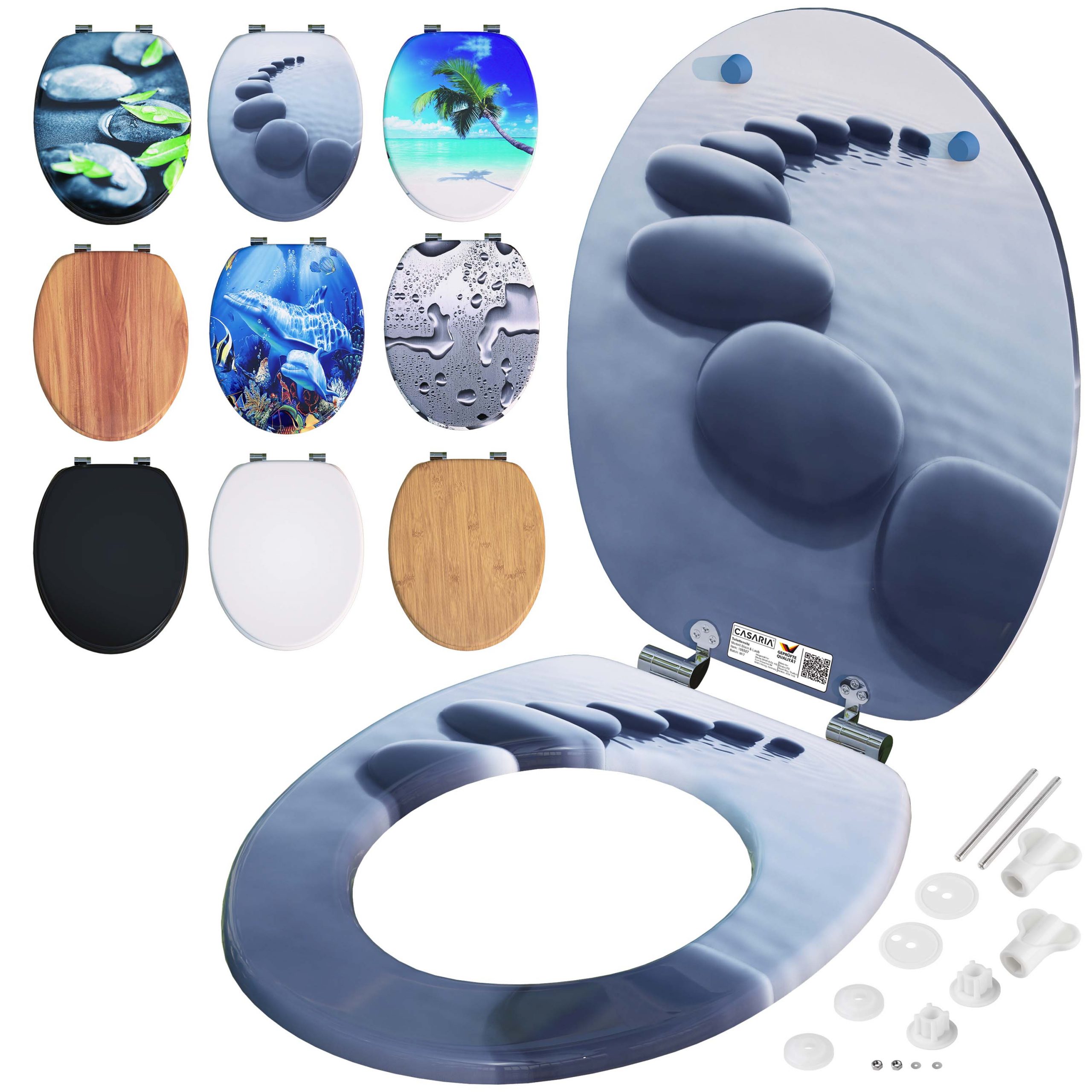 Toilettensitz Stonedesign mit Absenkautomatik