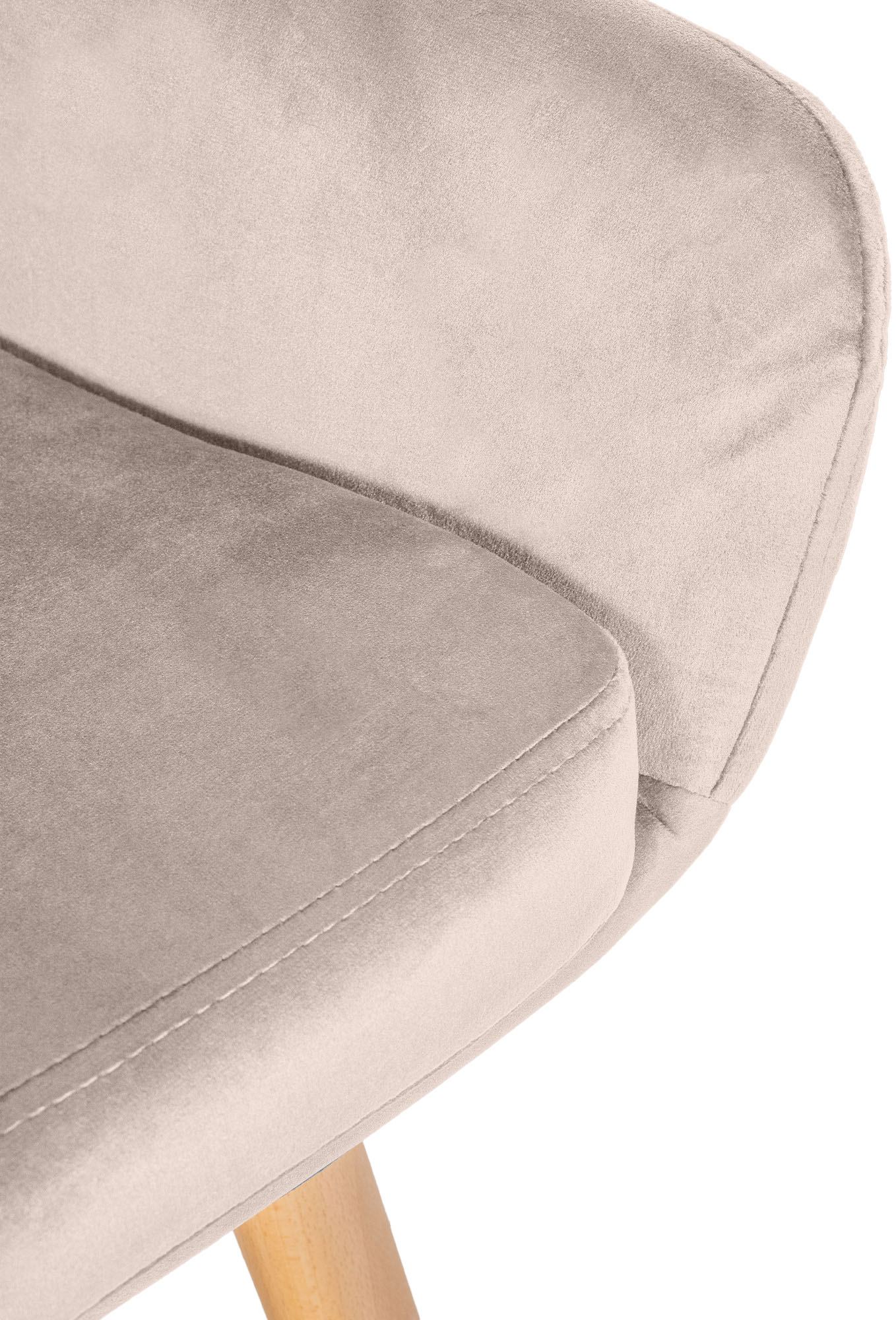 2er Set Barhocker Grant Samt, creme
