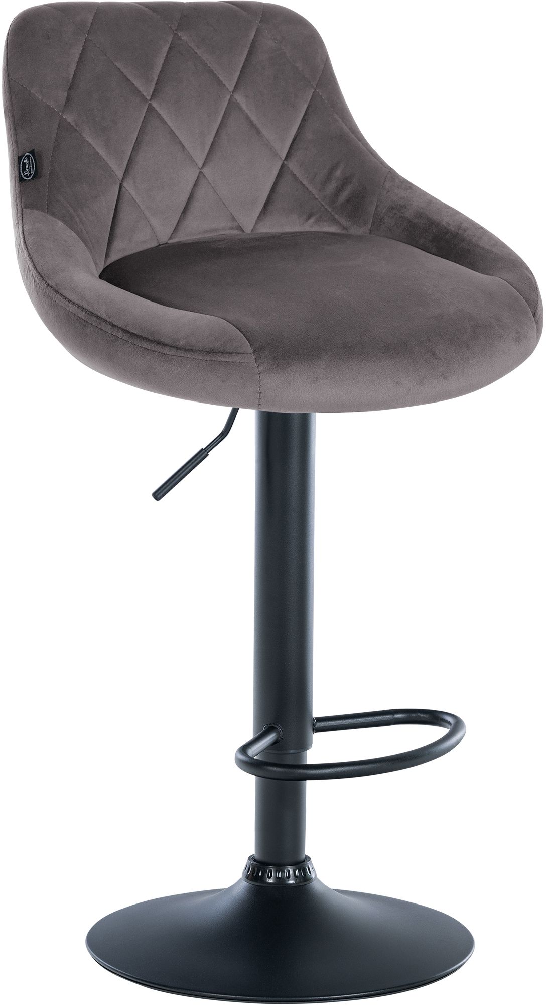 Barhocker Lazio Samt schwarz, grau