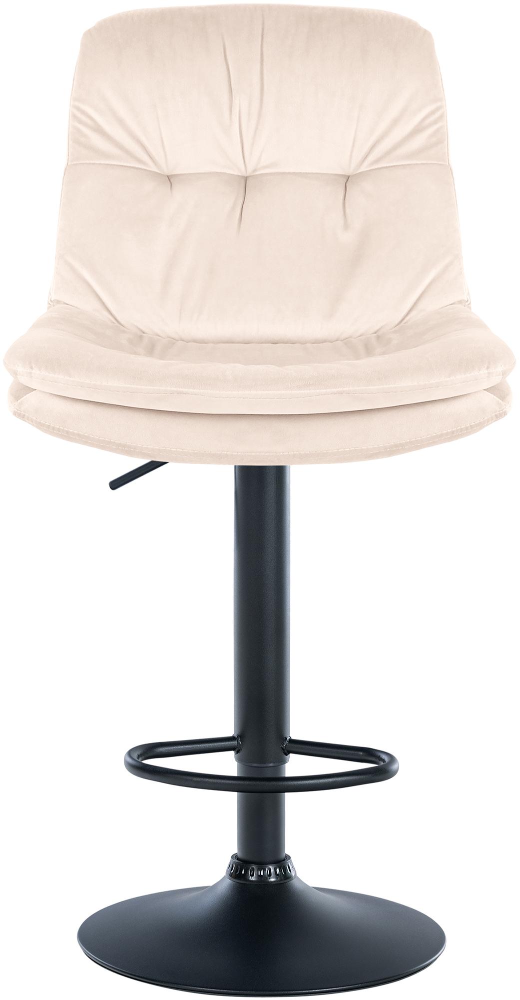 Barhocker Laurel Samt schwarz, creme