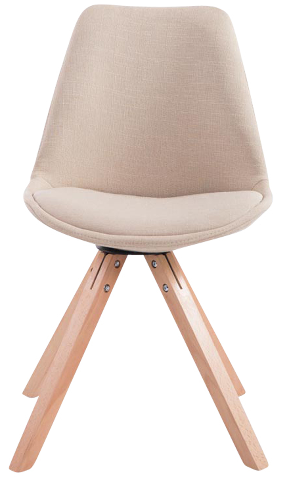 4er Set Besucherstuhl Toulouse Stoff Square Natura, creme