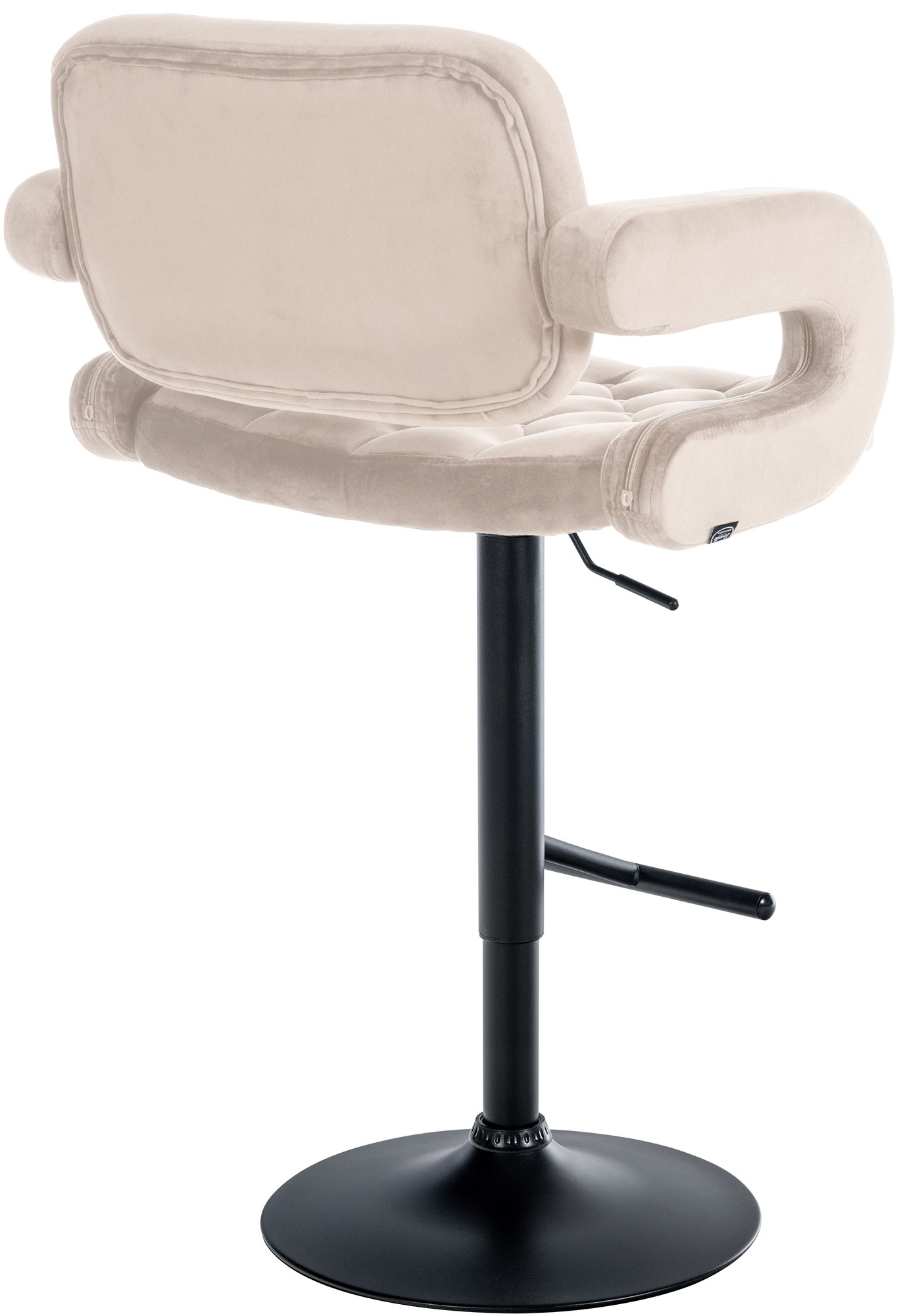 Barhocker Dublin Samt schwarz, creme
