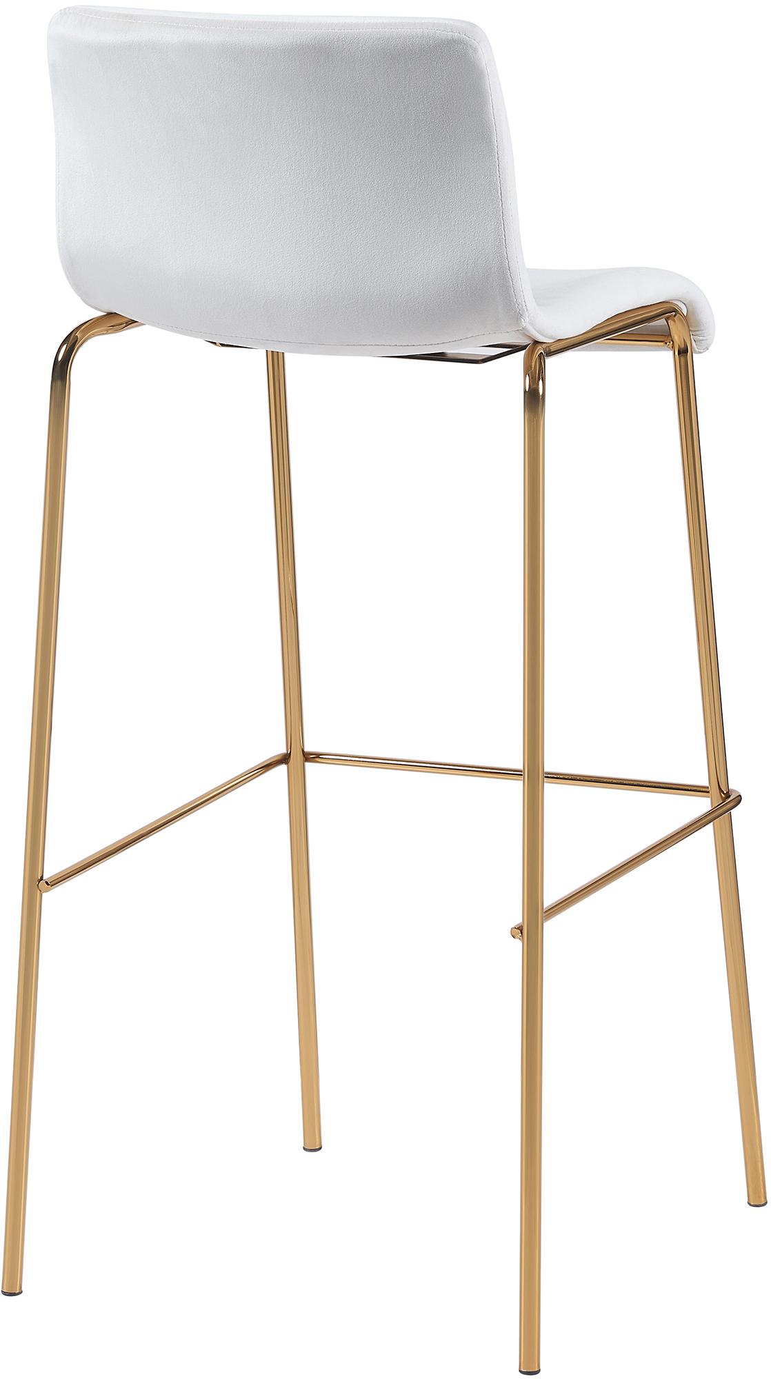 Barhocker Hoover Samt 4-Fuß Gold, creme