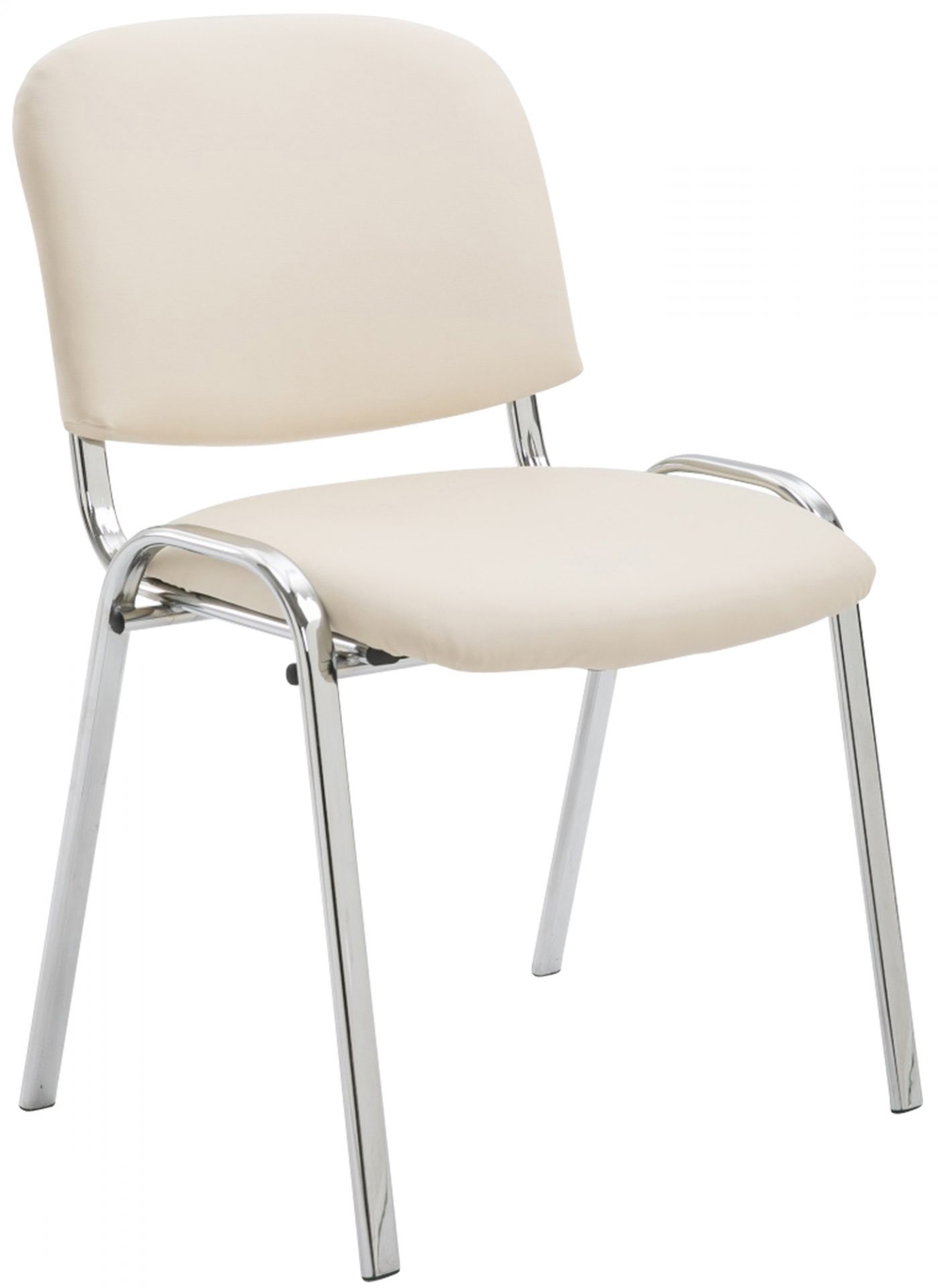 Besucherstuhl Ken C Kunstleder, creme
