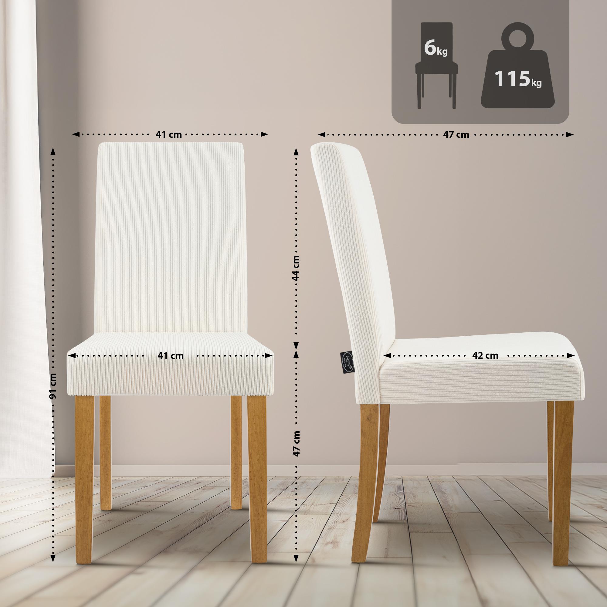 Esszimmerstuhl Ina Cord antik hell, creme