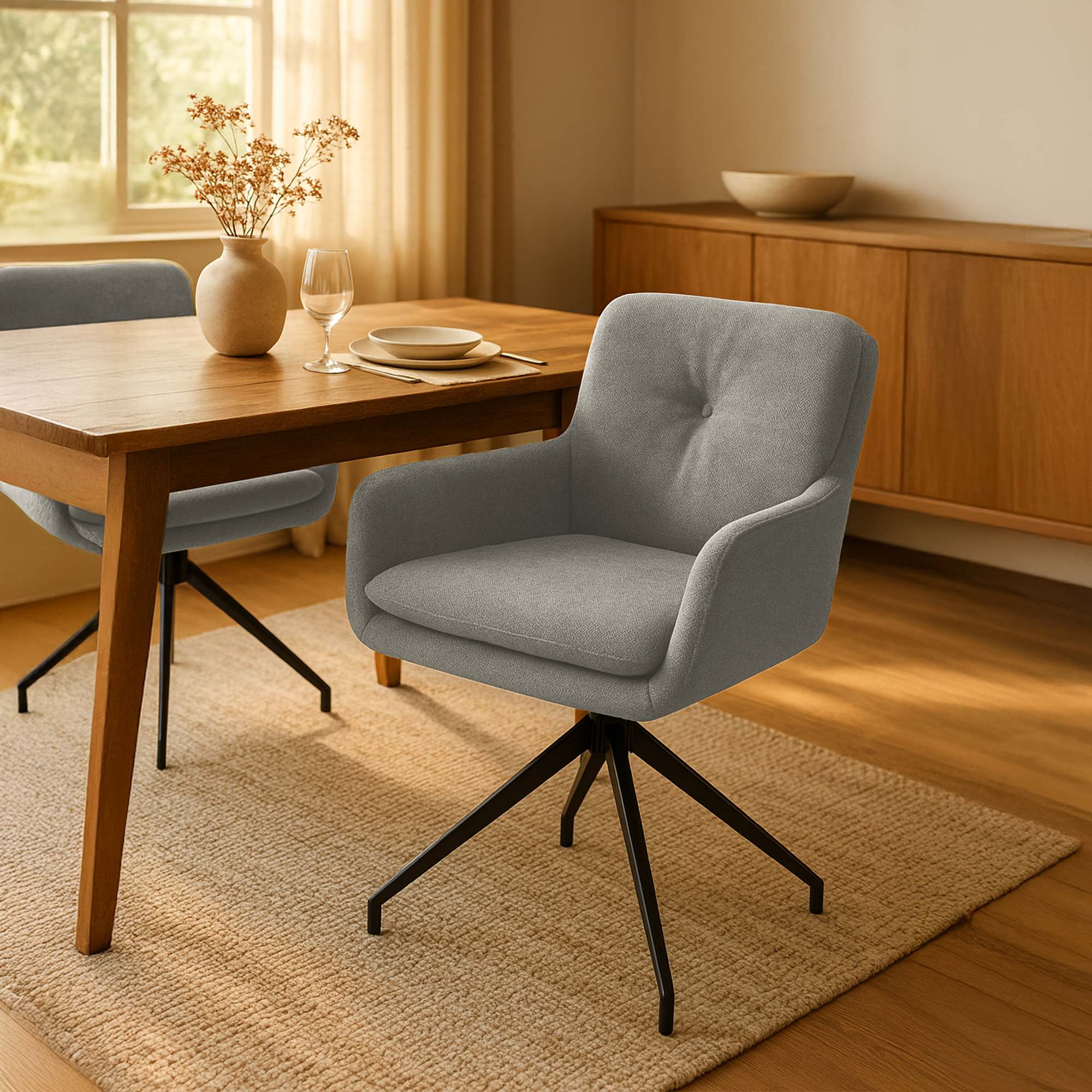 Esszimmerstuhl Pickett Stoff, taupe