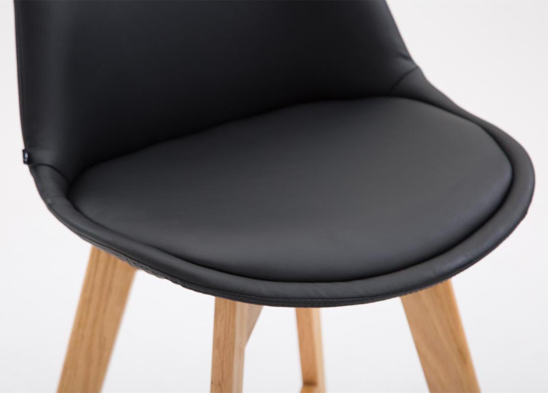 2er Set Barhocker Cannes Kunstleder Natura, schwarz