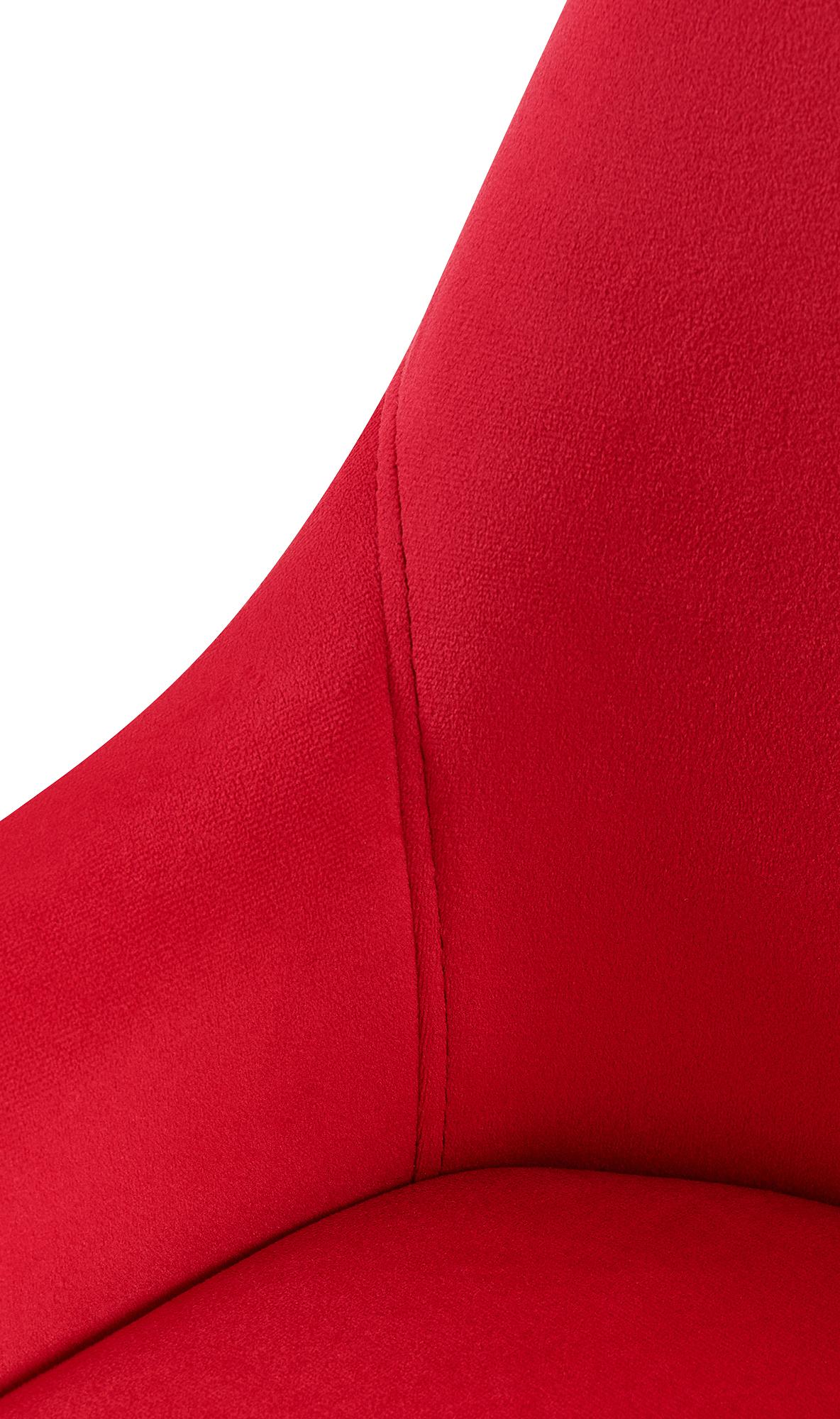Esszimmerstuhl Elmira Samt schwarz, rot