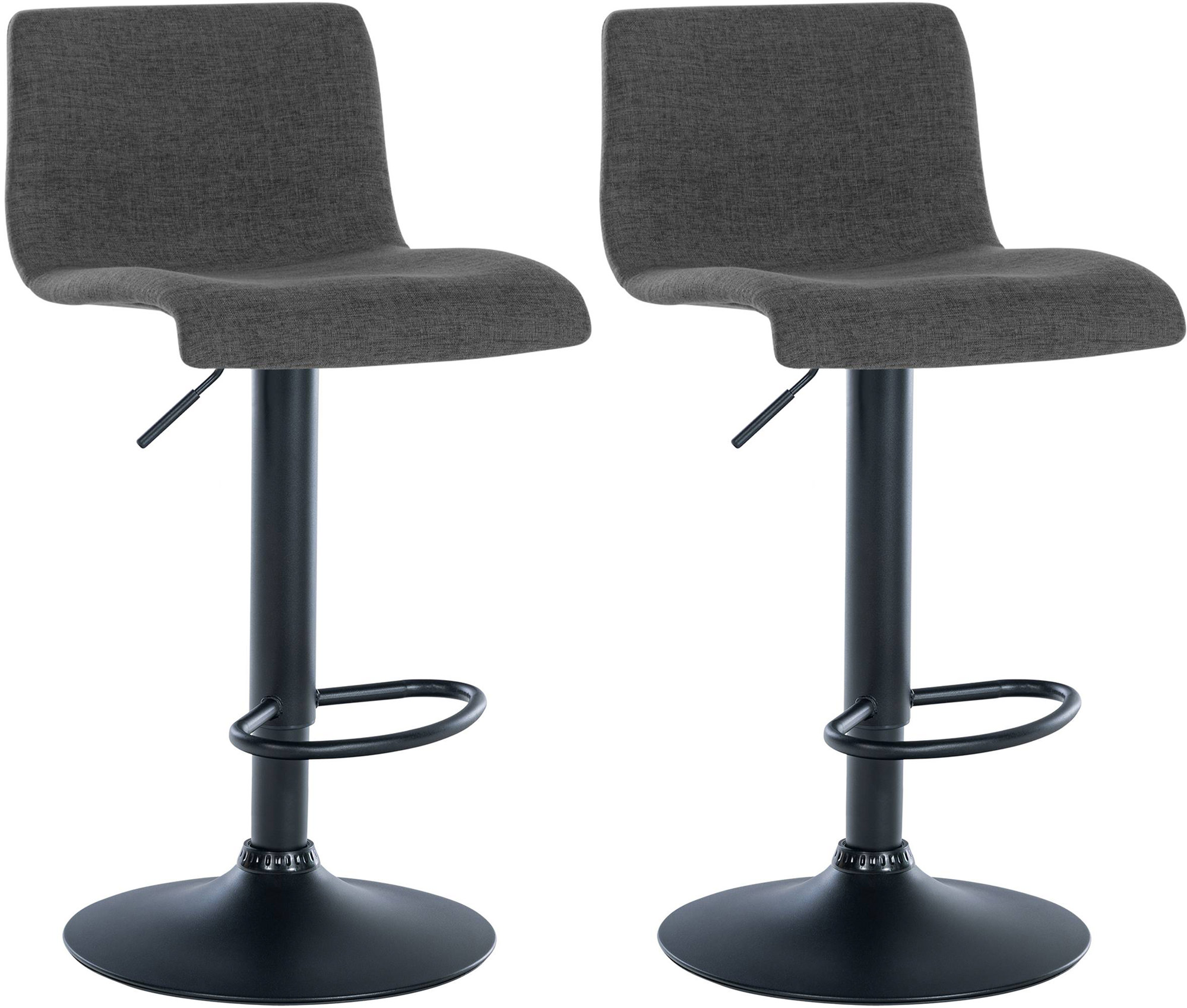 2er Set Barhocker Branford Stoff, dunkelgrau
