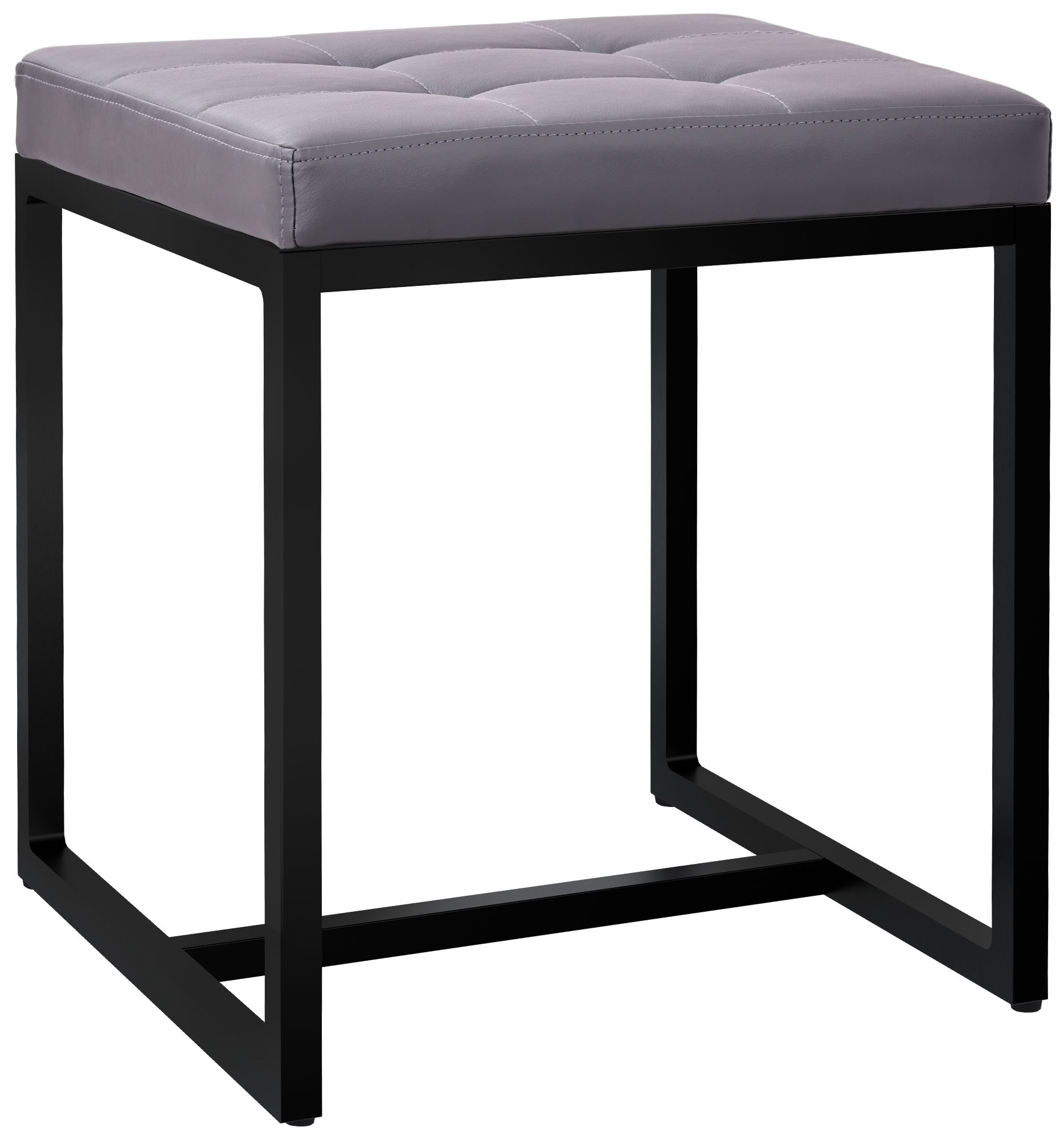 Sitzhocker Barci B Kunstleder, grau