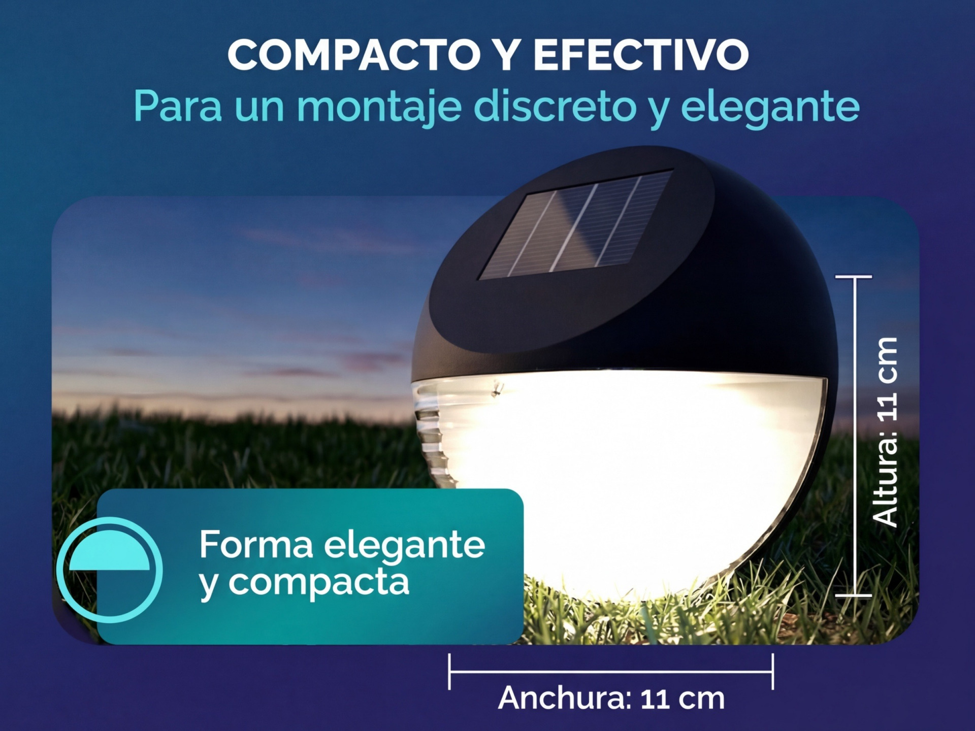 LED Solarwandleuchte 6er-Set Ø11cm