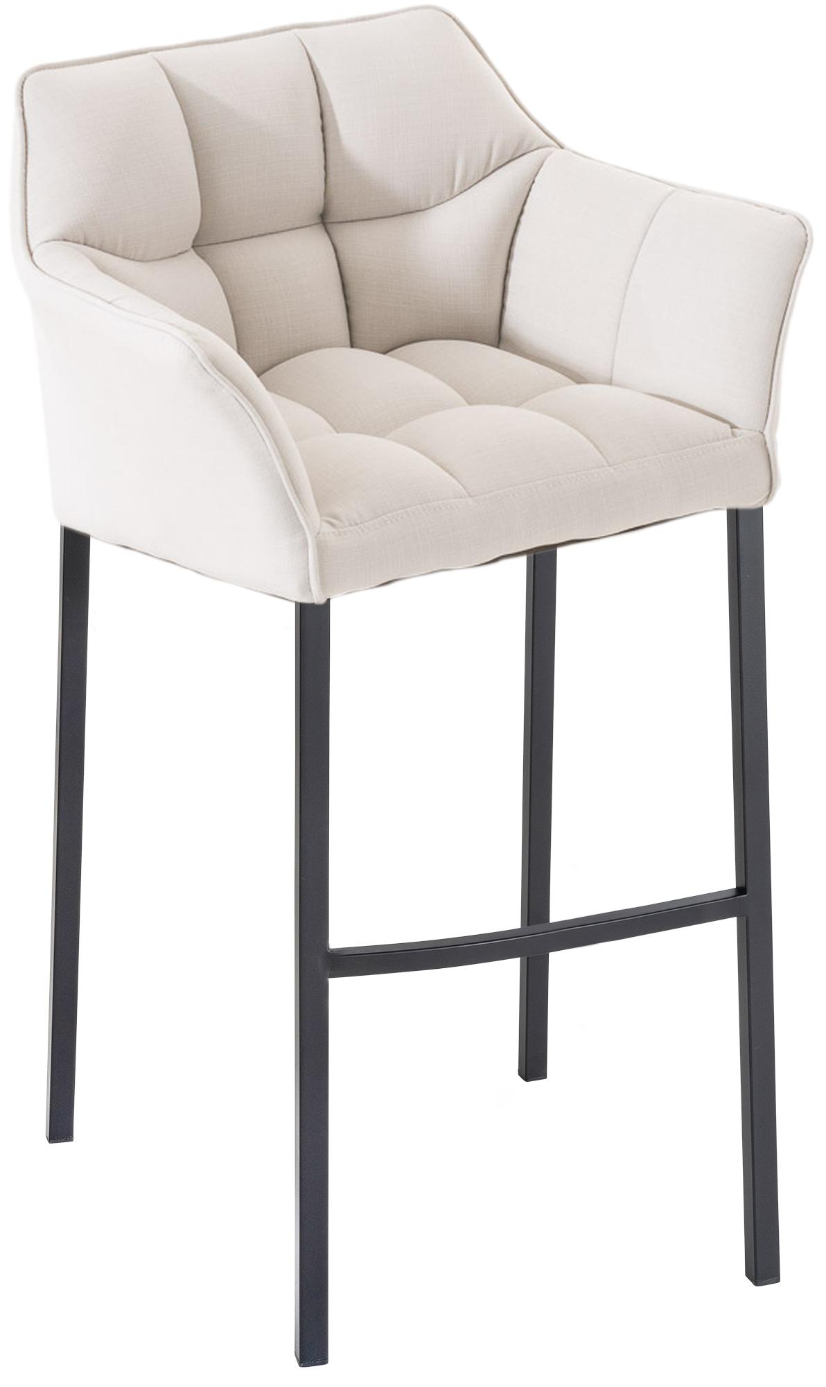 Barhocker Damaso B Stoff mit 4-Fuß Gestell, weiß