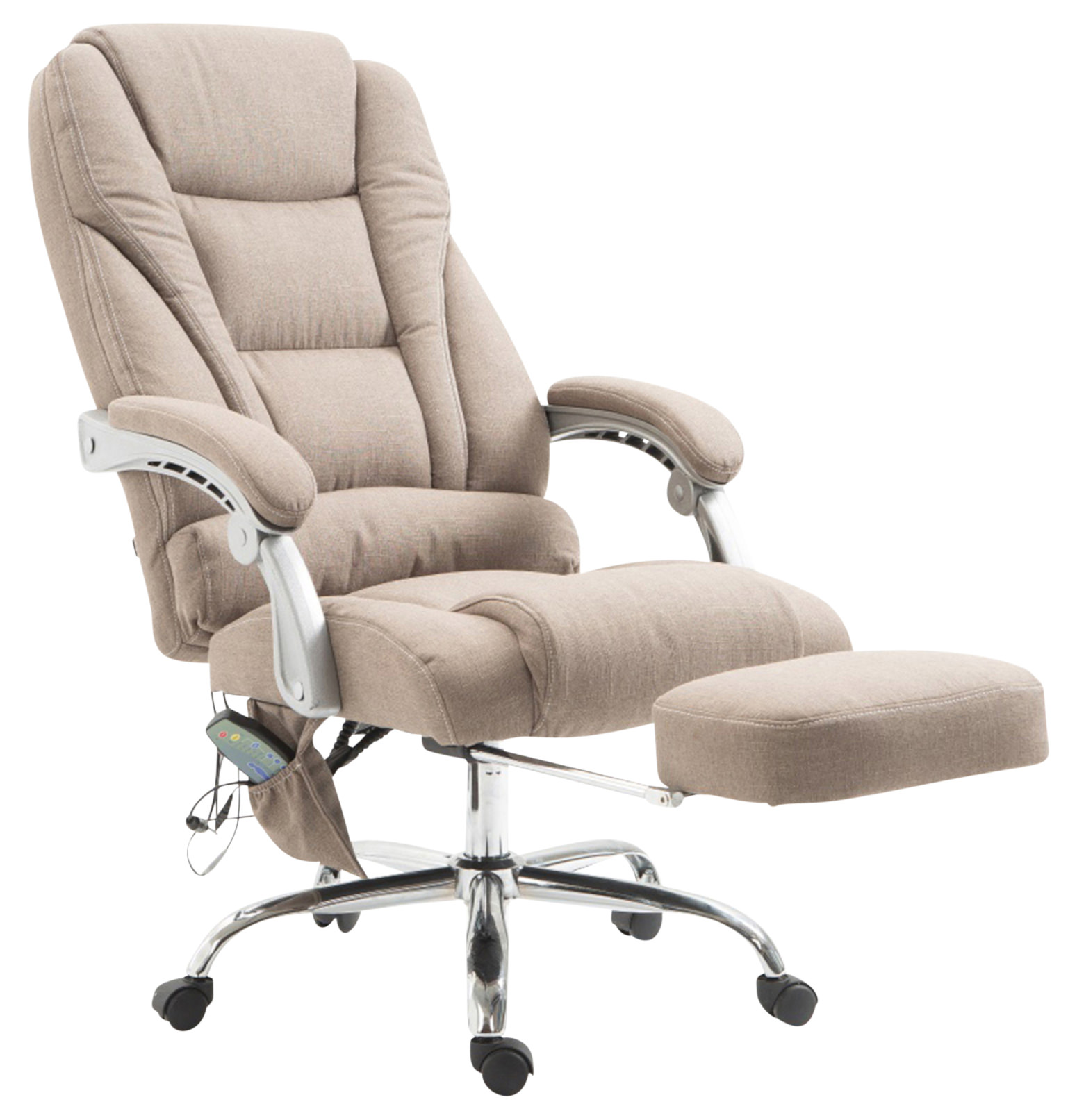 Bürostuhl Pacific Stoff mit Massagefunktion, taupe