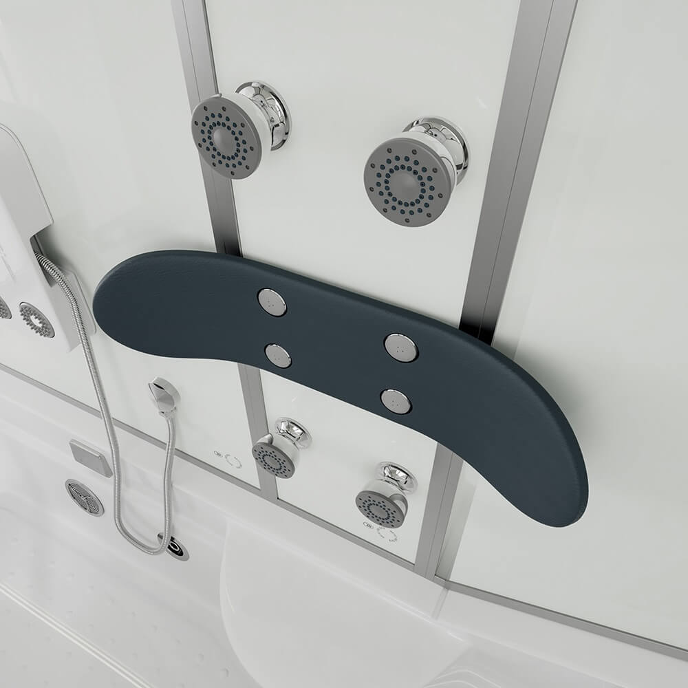 Dampfdusche mit Whirlpool ALLIN 4IN1 - 170 x 90 Weiß Links