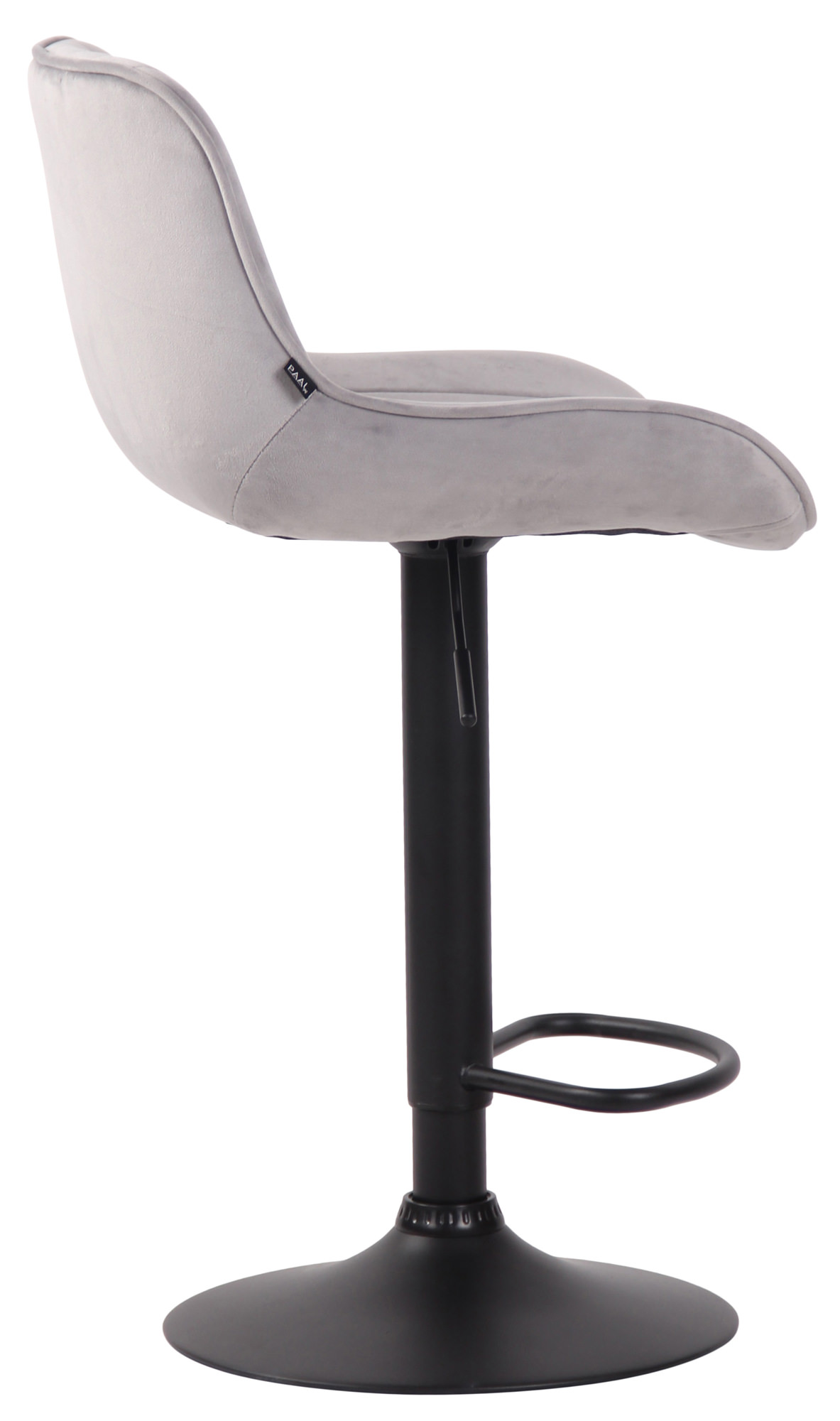 Barhocker Lentini Samt schwarz, grau