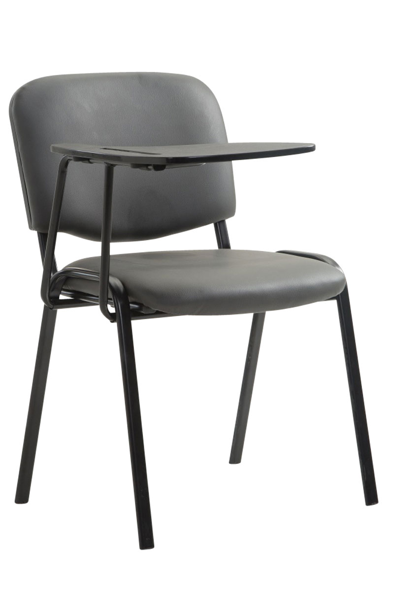 Stuhl Ken mit Klapptisch Kunstleder, grau